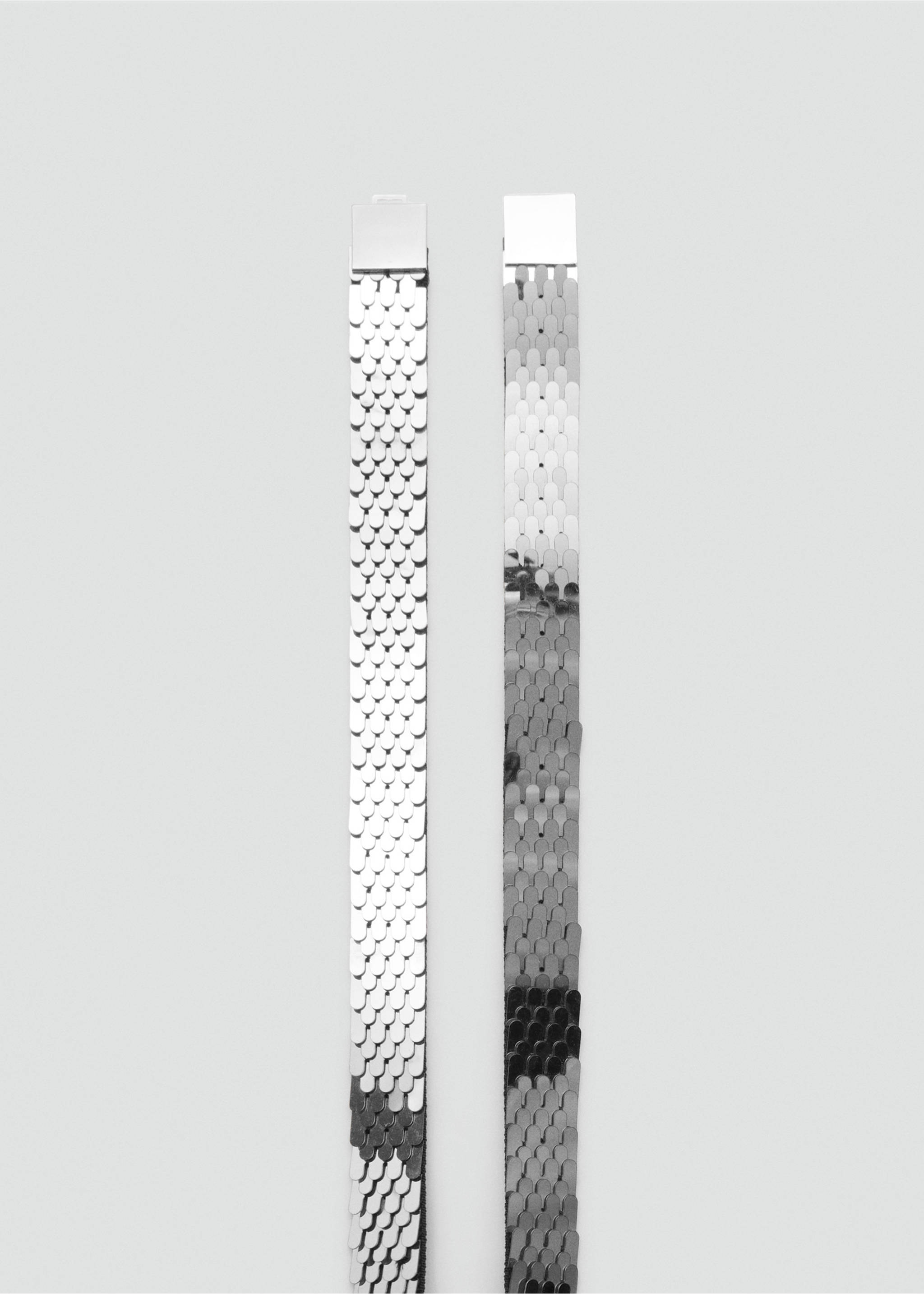 Dunne metalen ceintuur - Detail van het artikel 1, Zilver. Ref: 87020434-00.