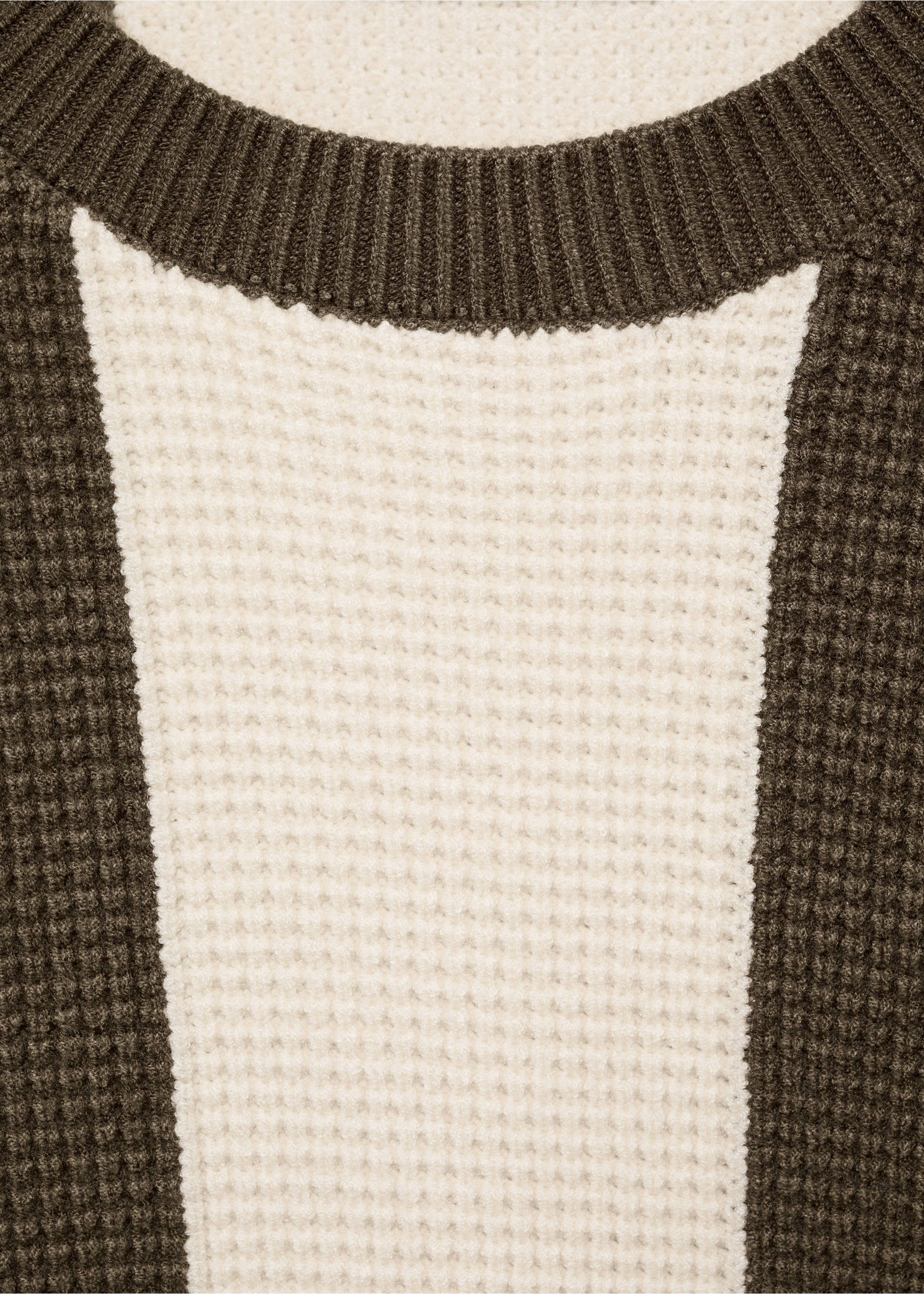 Knit striped sweater - Details of the article 8, Khaki. Ref: 87020435-00.