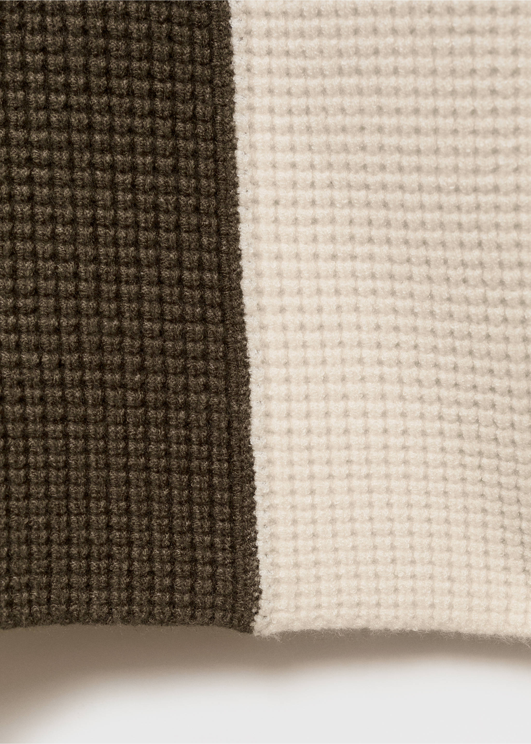 Knit striped sweater - Details of the article 0, Khaki. Ref: 87020435-00.
