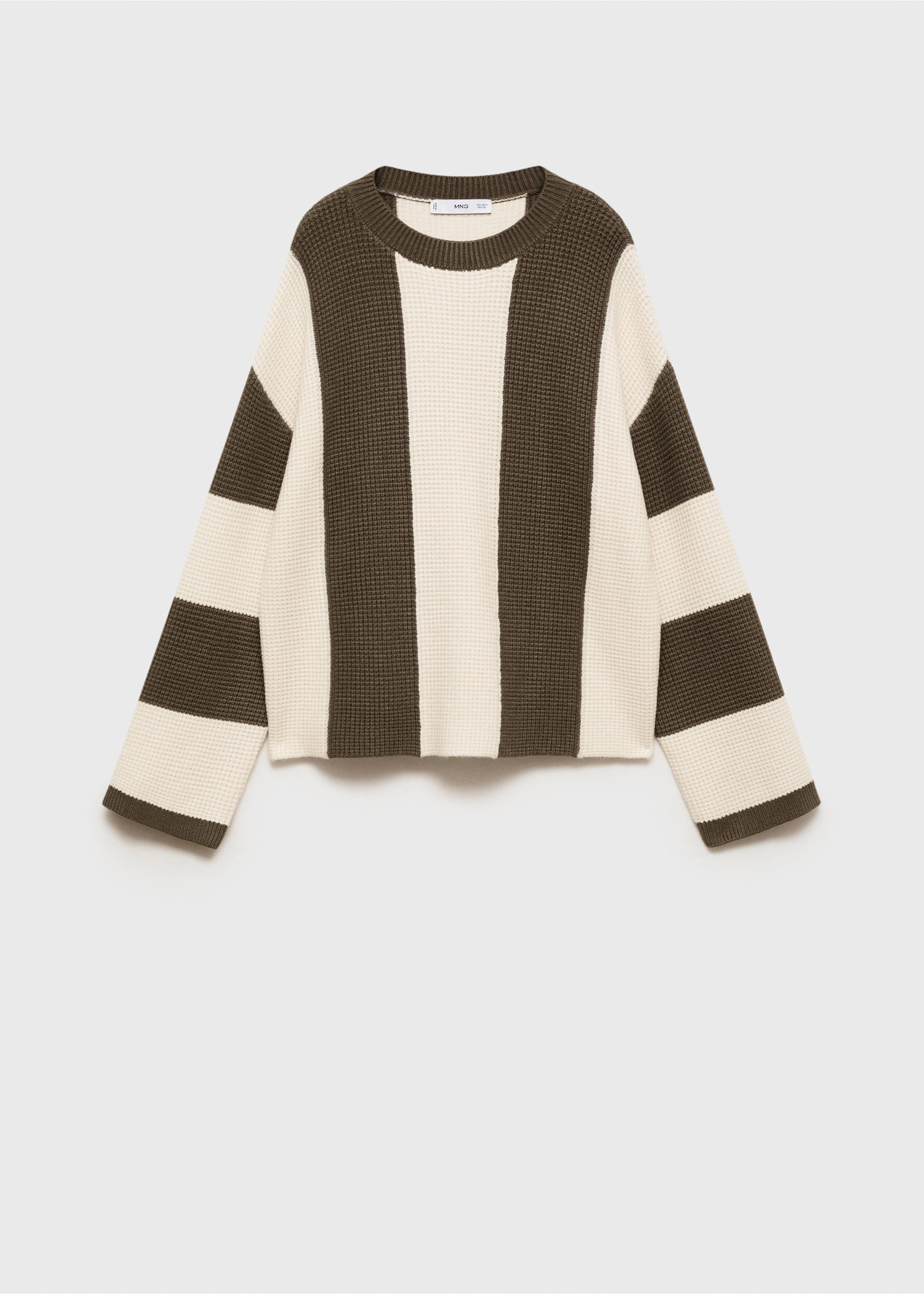 Knit striped sweater - Article without model, Khaki. Ref: 87020435-00.