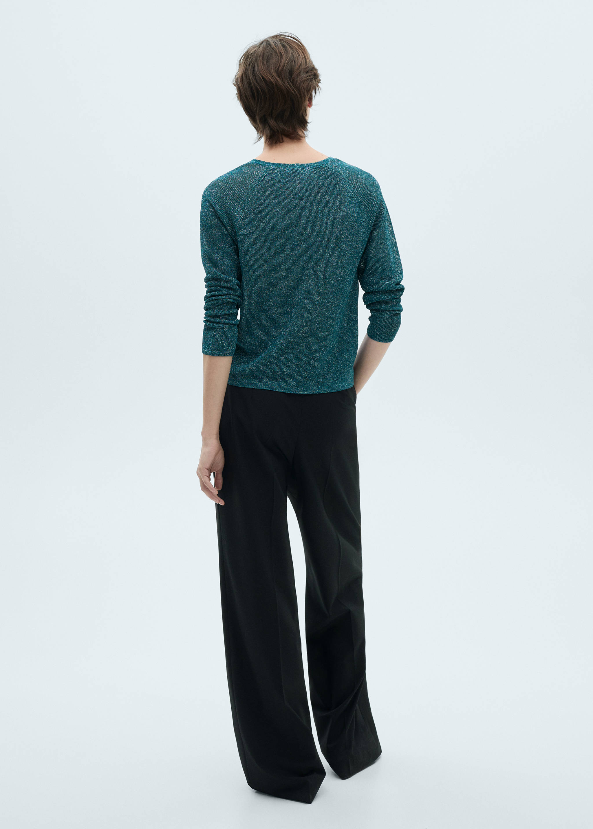 V-neck lurex sweater - Reverse of the article