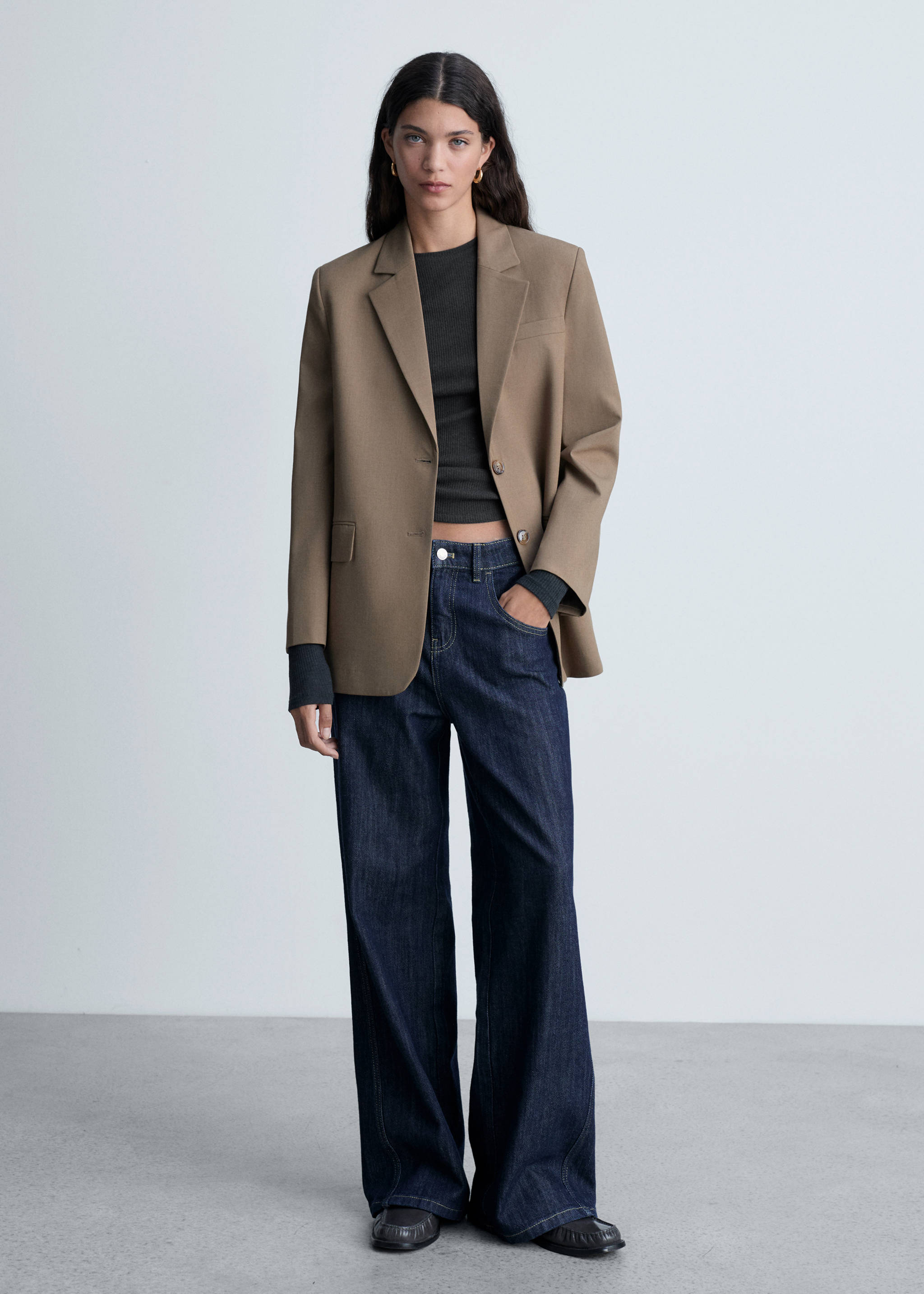 Camiseta manga larga canalé - Plano general