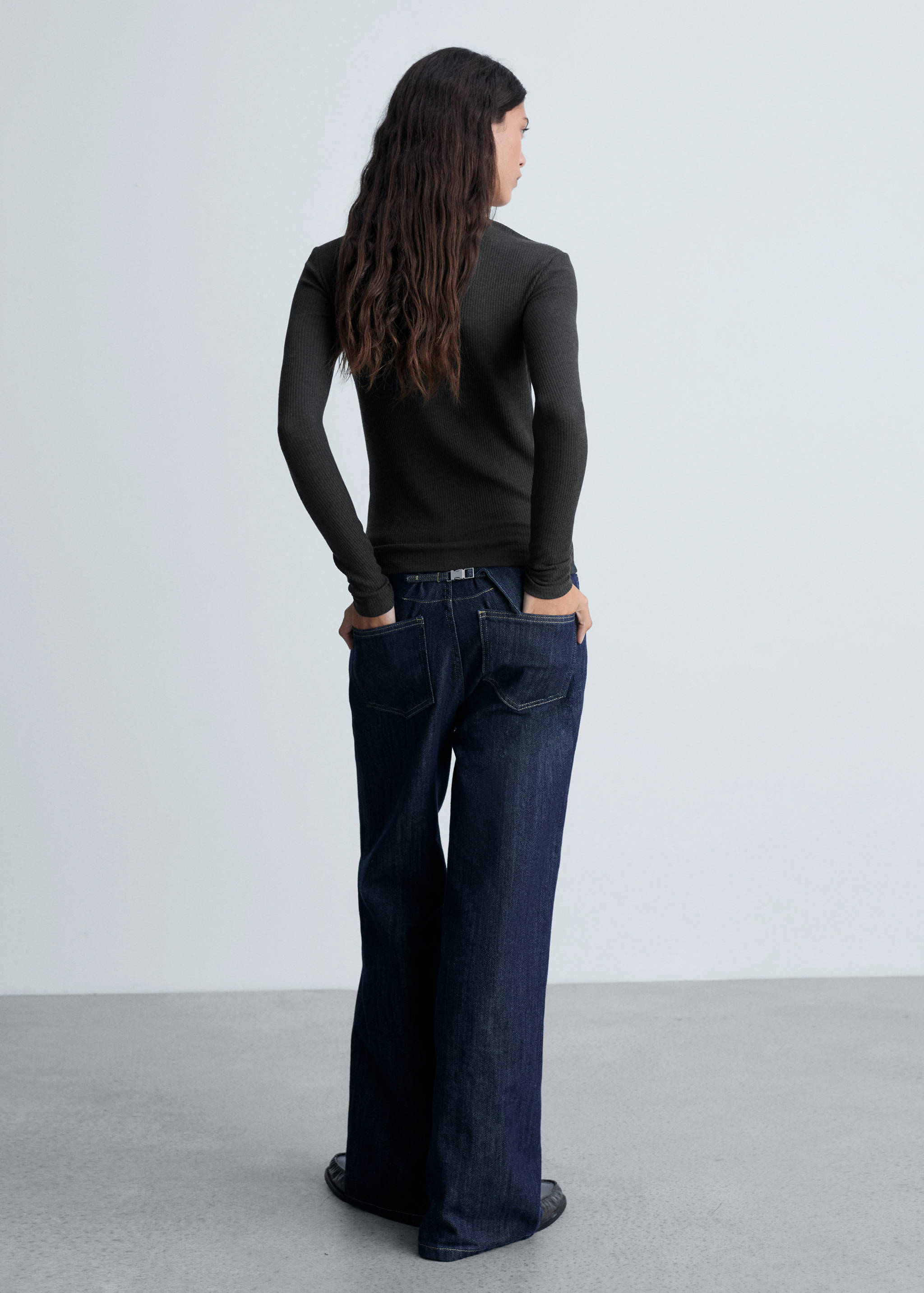 Camiseta manga larga canalé - Reverso del artículo