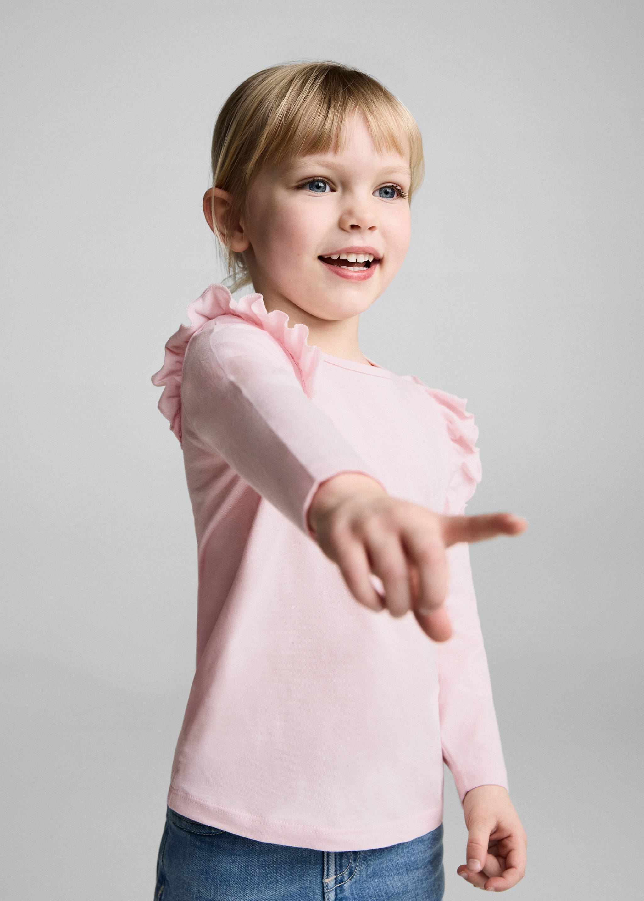 Long -sleeved t-shirt with ruffles - Medium plane