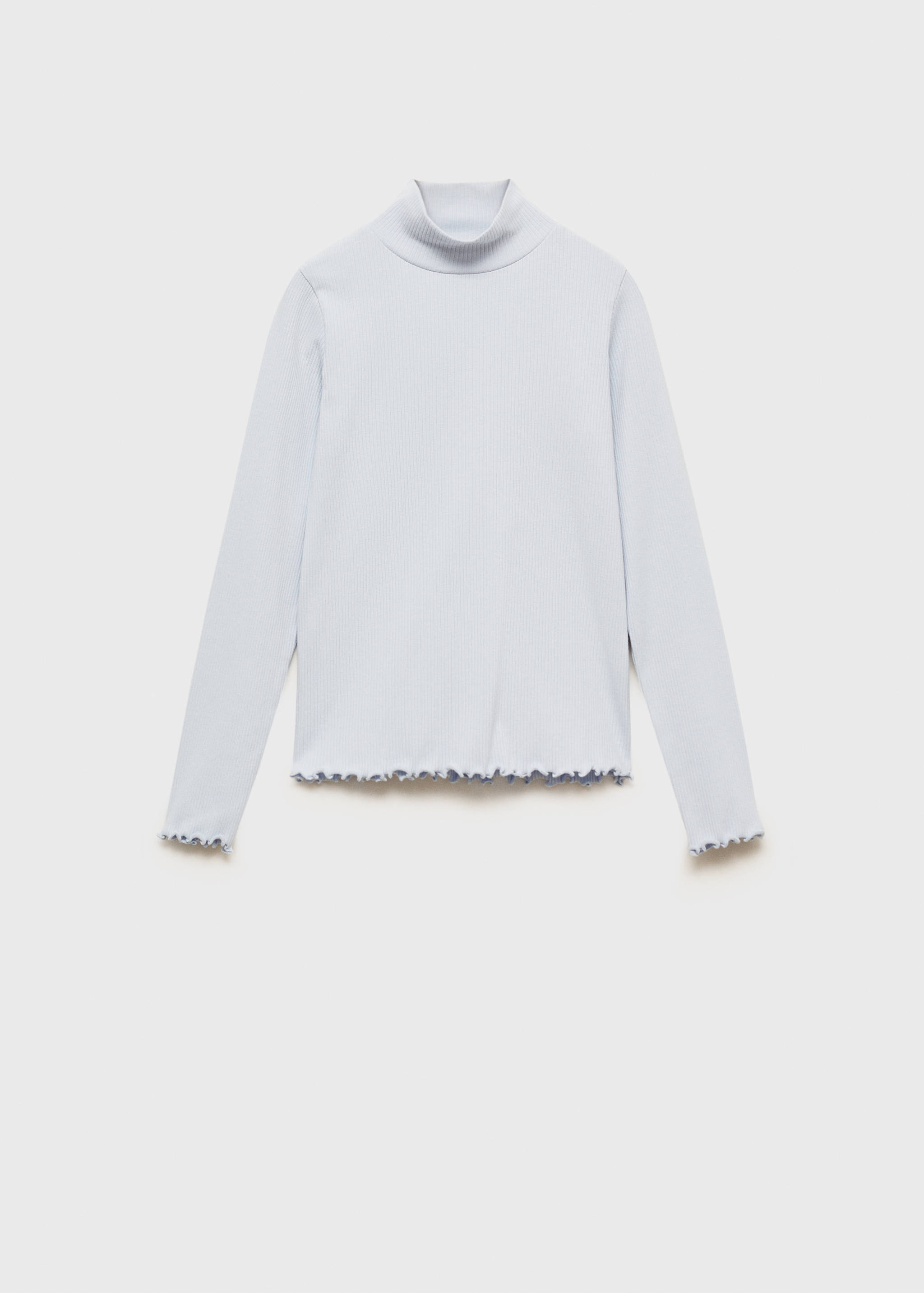 Geripptes T-Shirt mit hohem Kragen - Artikel ohne Model