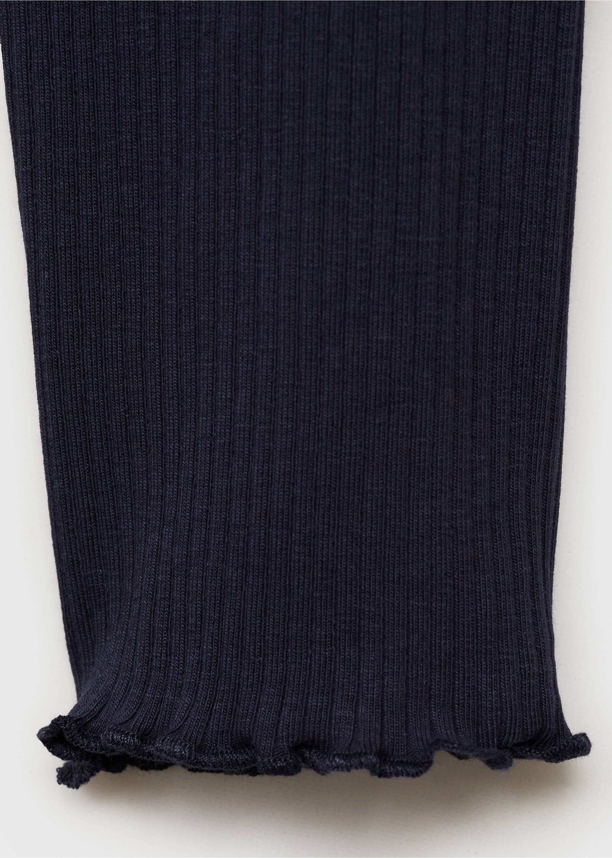 T-shirt côtelé col roulé - Détail de l'article 0, Bleu marine foncé. Ref: 87020447-00.