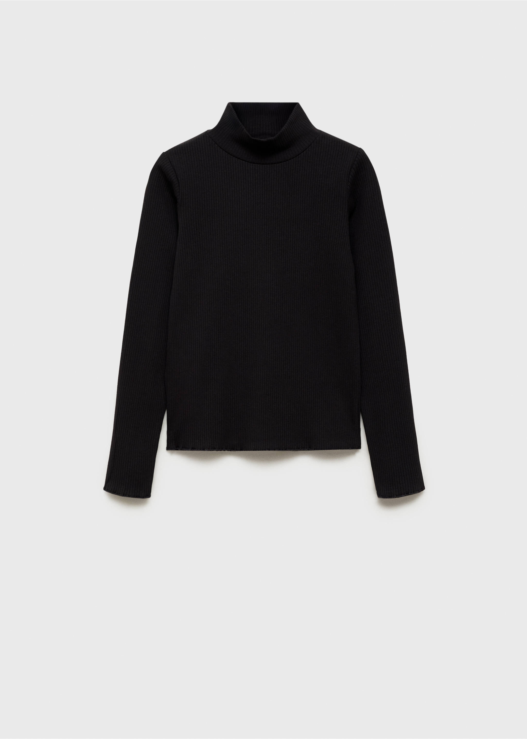 Žebrované tričko s vysokým límečkem - Zboží bez modelu, Černá. Ref: 87020447-00.