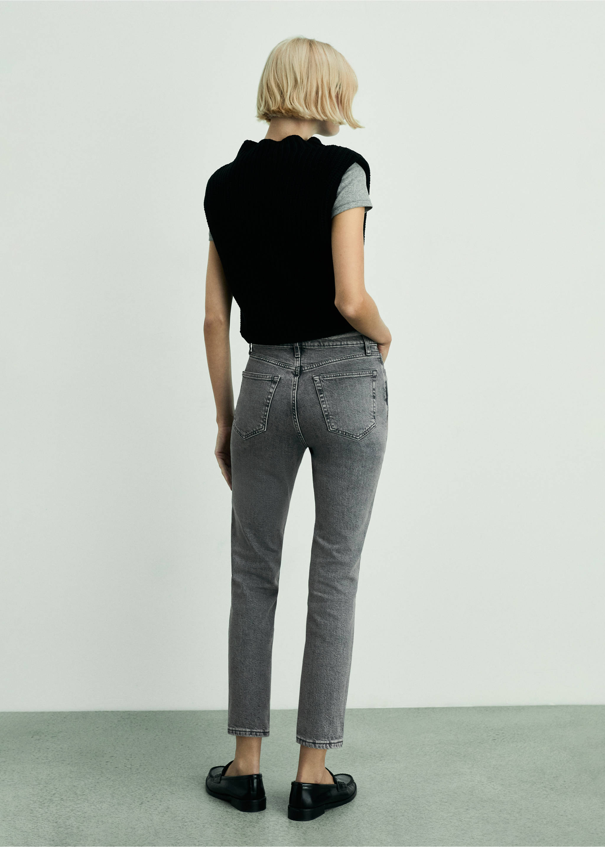 Claudia slim-fit cropped jeans - Reverse of the article, Open Grey. Ref: 87020451-00.