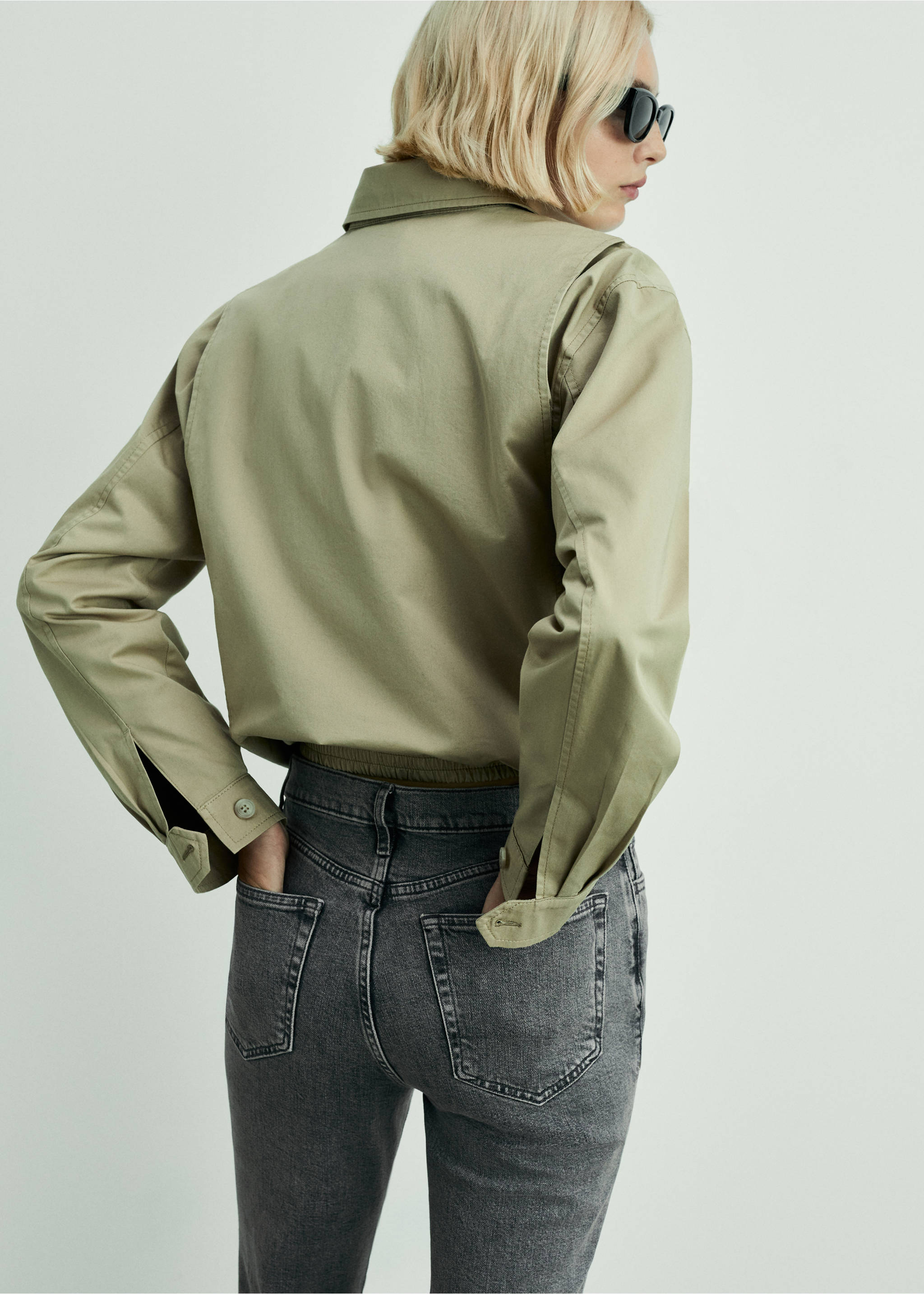 Claudia slim-fit cropped jeans - Details of the article 1, Open Grey. Ref: 87020451-00.