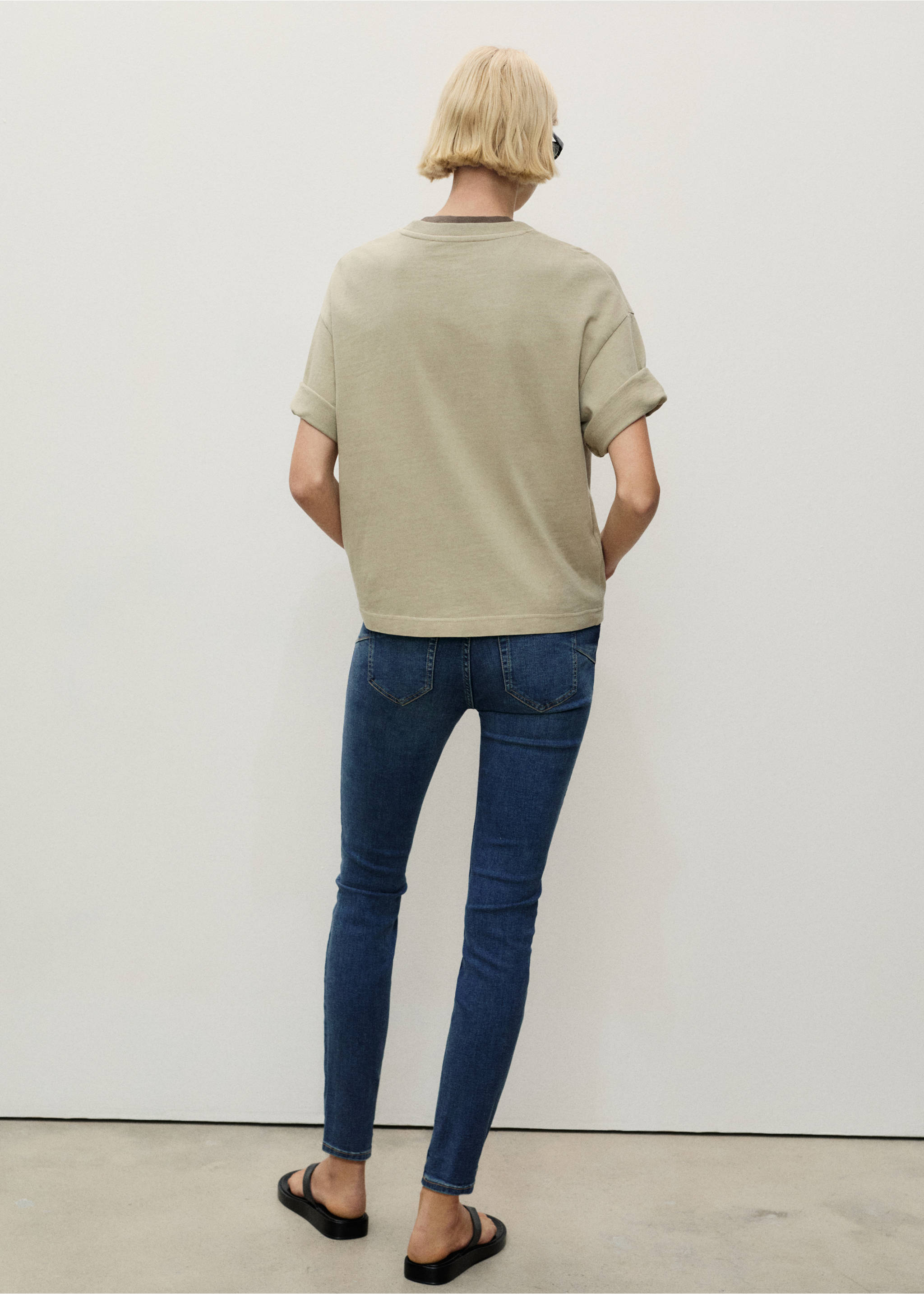 Jeans Pushup skinny tiro bajo - Reverso del artículo, Azul oscuro. Ref: 87020455-00.