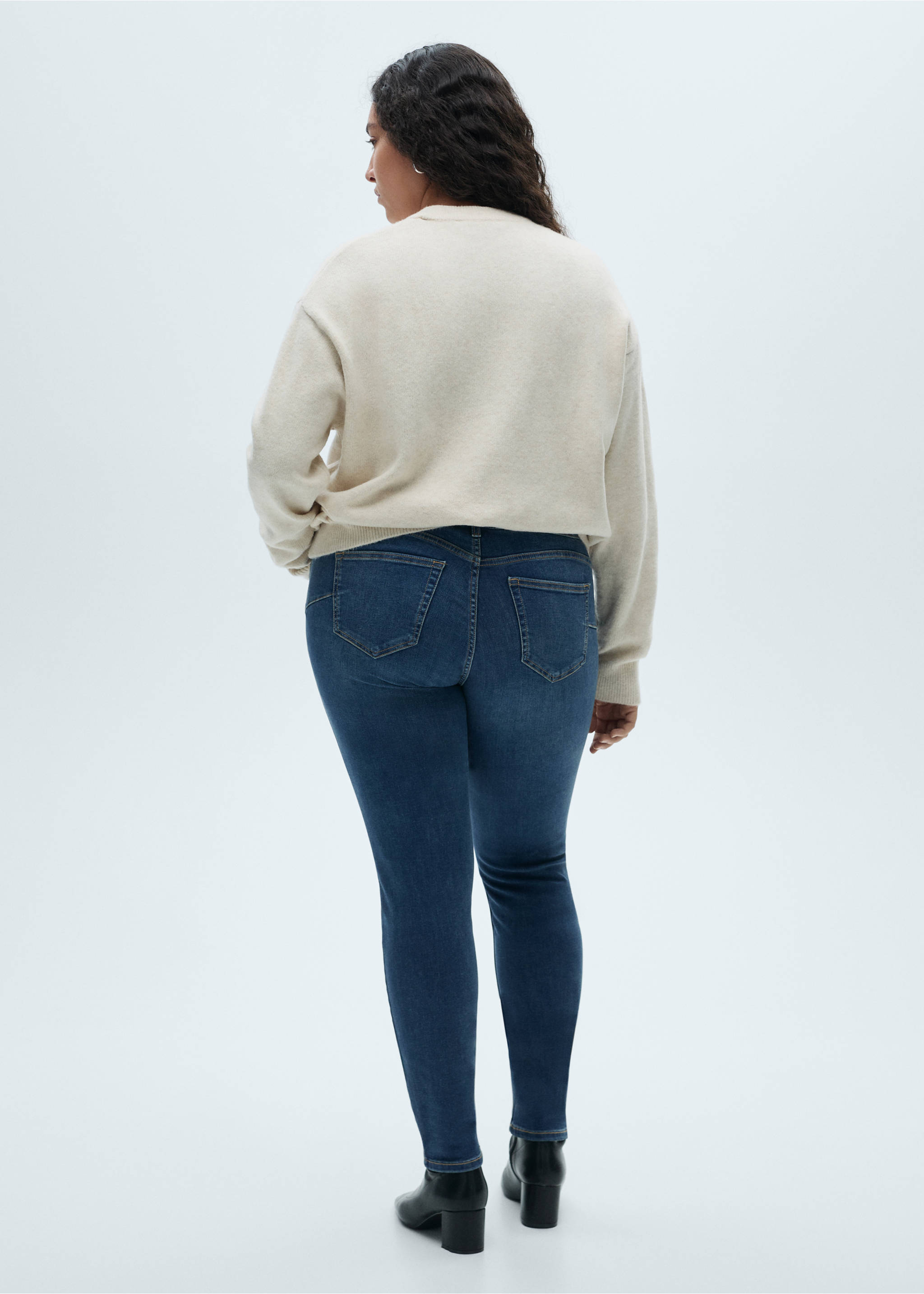 Jeans Pushup skinny tiro bajo - Detalle del artículo 4, Azul oscuro. Ref: 87020455-00.