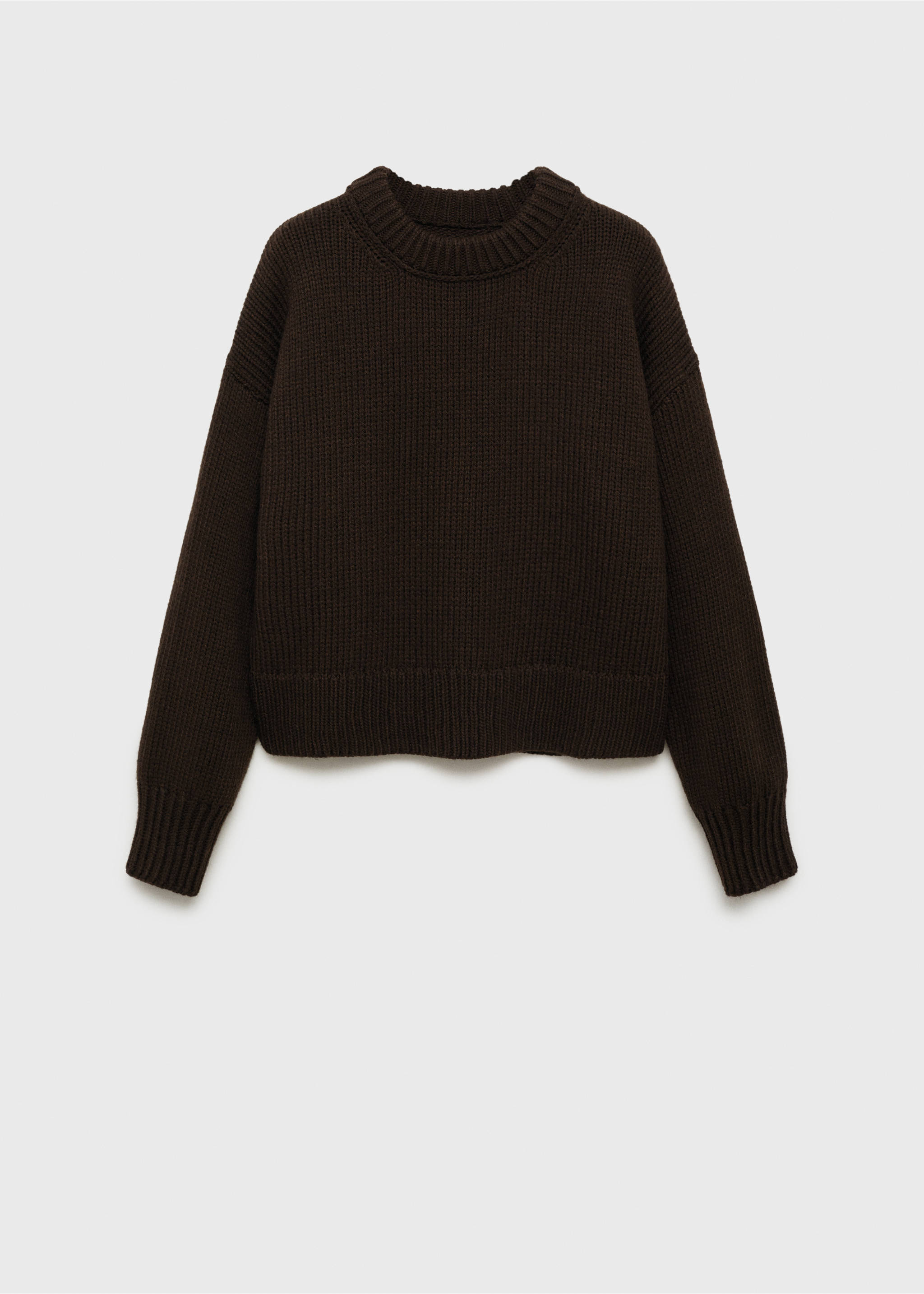 Chunky-knit sweater with ribbed trims - Article without model, Brown. Ref: 87020457-00.