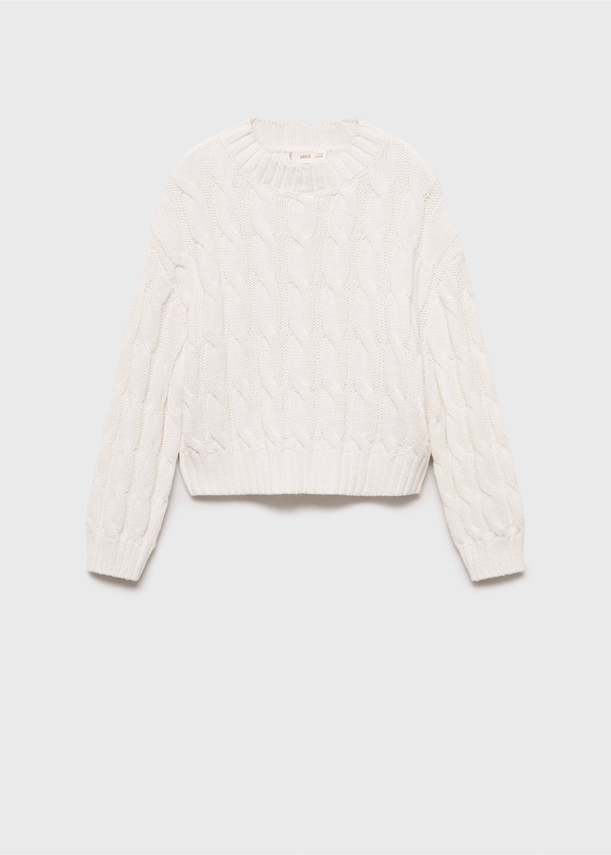 Braided knitted sweater - Article without model, Ecru. Ref: 87020458-00.