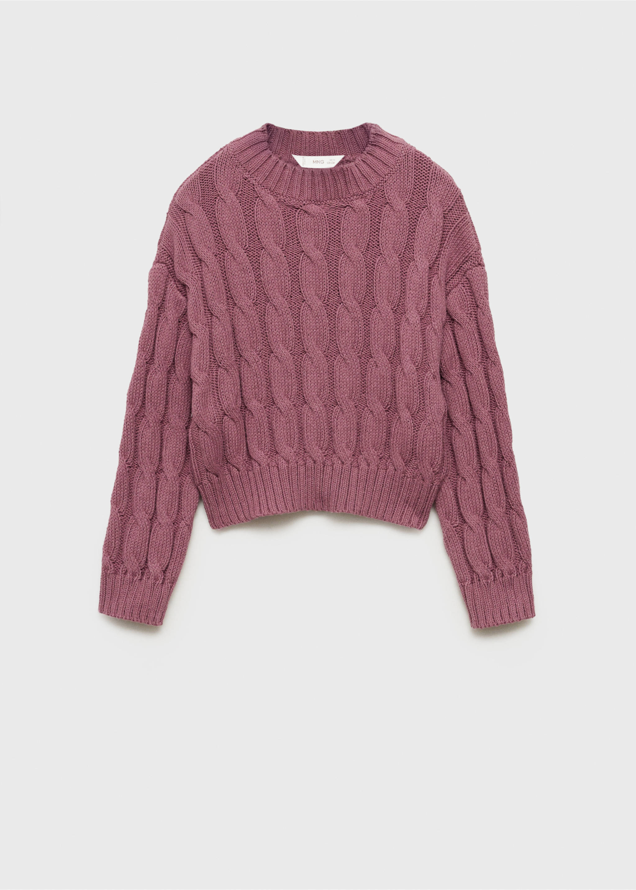 Braided knitted sweater - Article without model, Cherry. Ref: 87020458-00.
