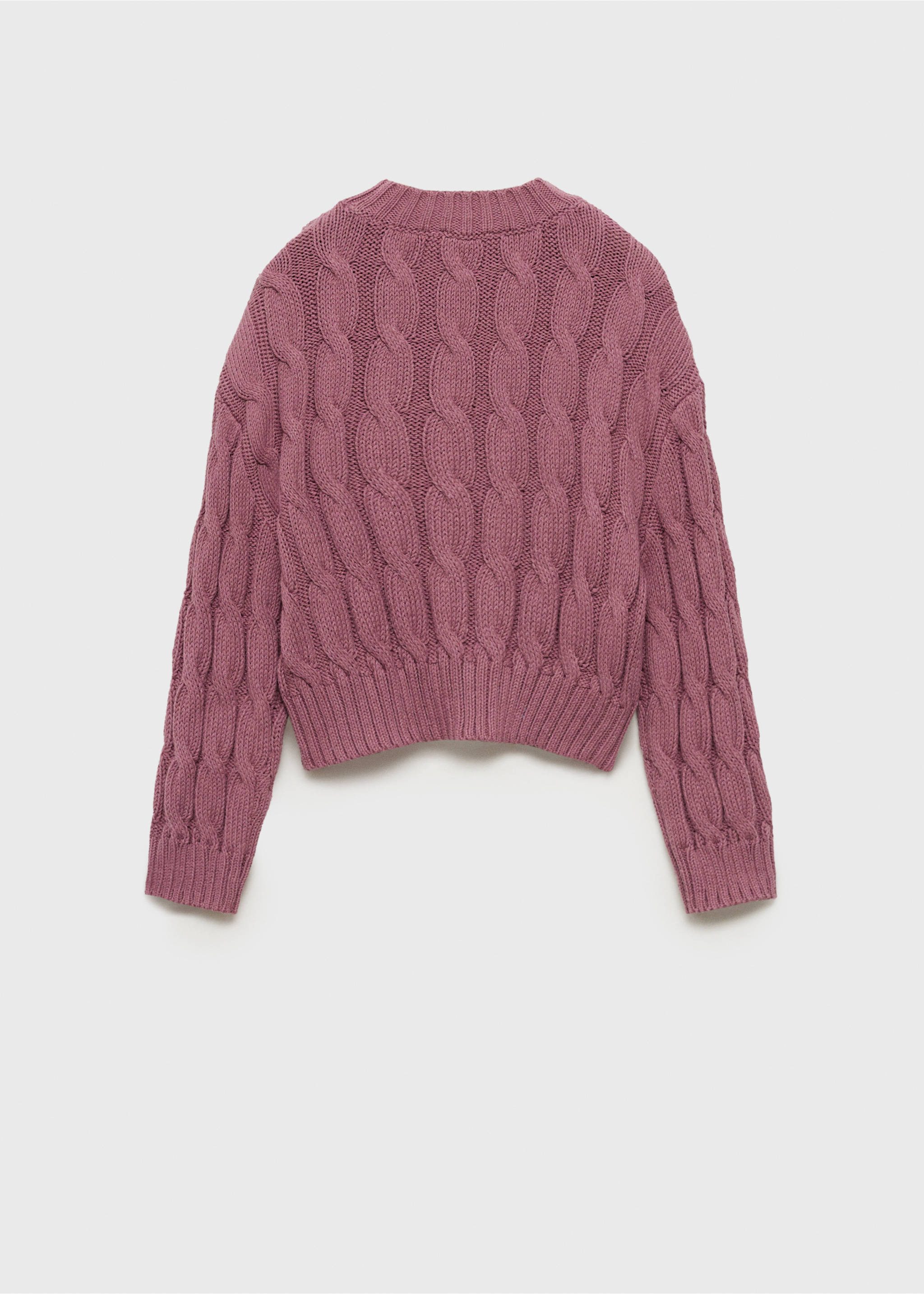 Braided knitted sweater - Reverse of the article, Cherry. Ref: 87020458-00.