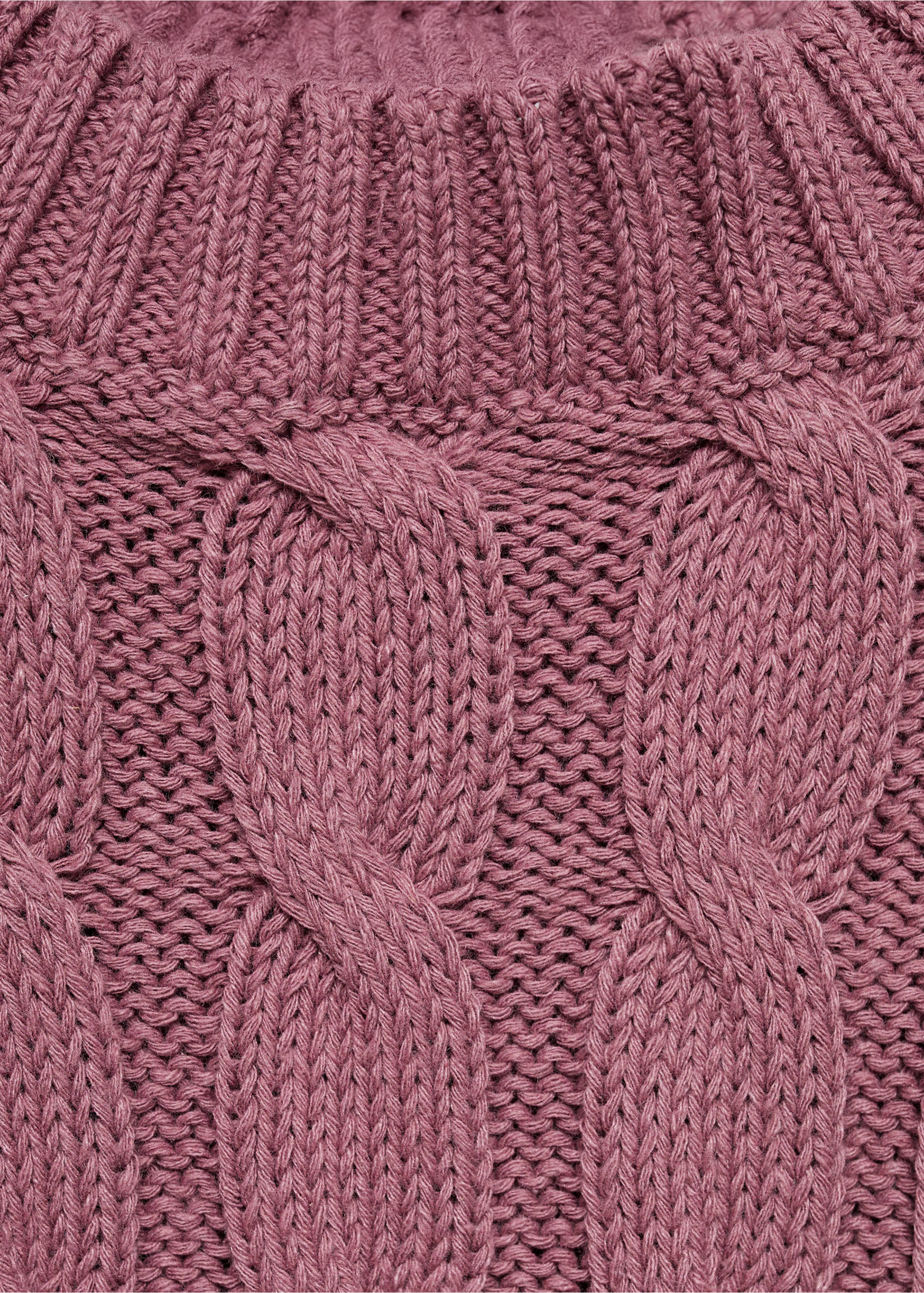 Braided knitted sweater - Details of the article 8, Cherry. Ref: 87020458-00.