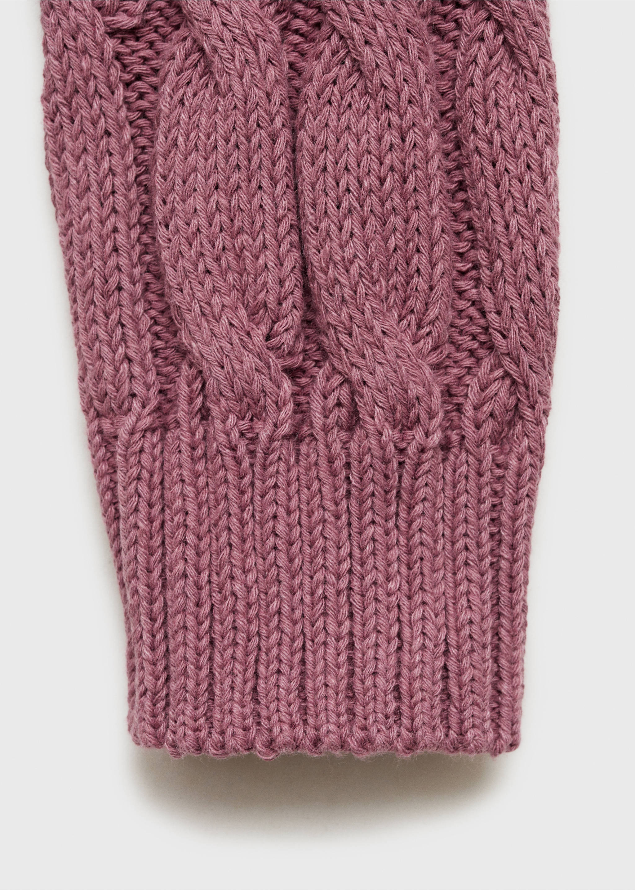 Braided knitted sweater - Details of the article 0, Cherry. Ref: 87020458-00.