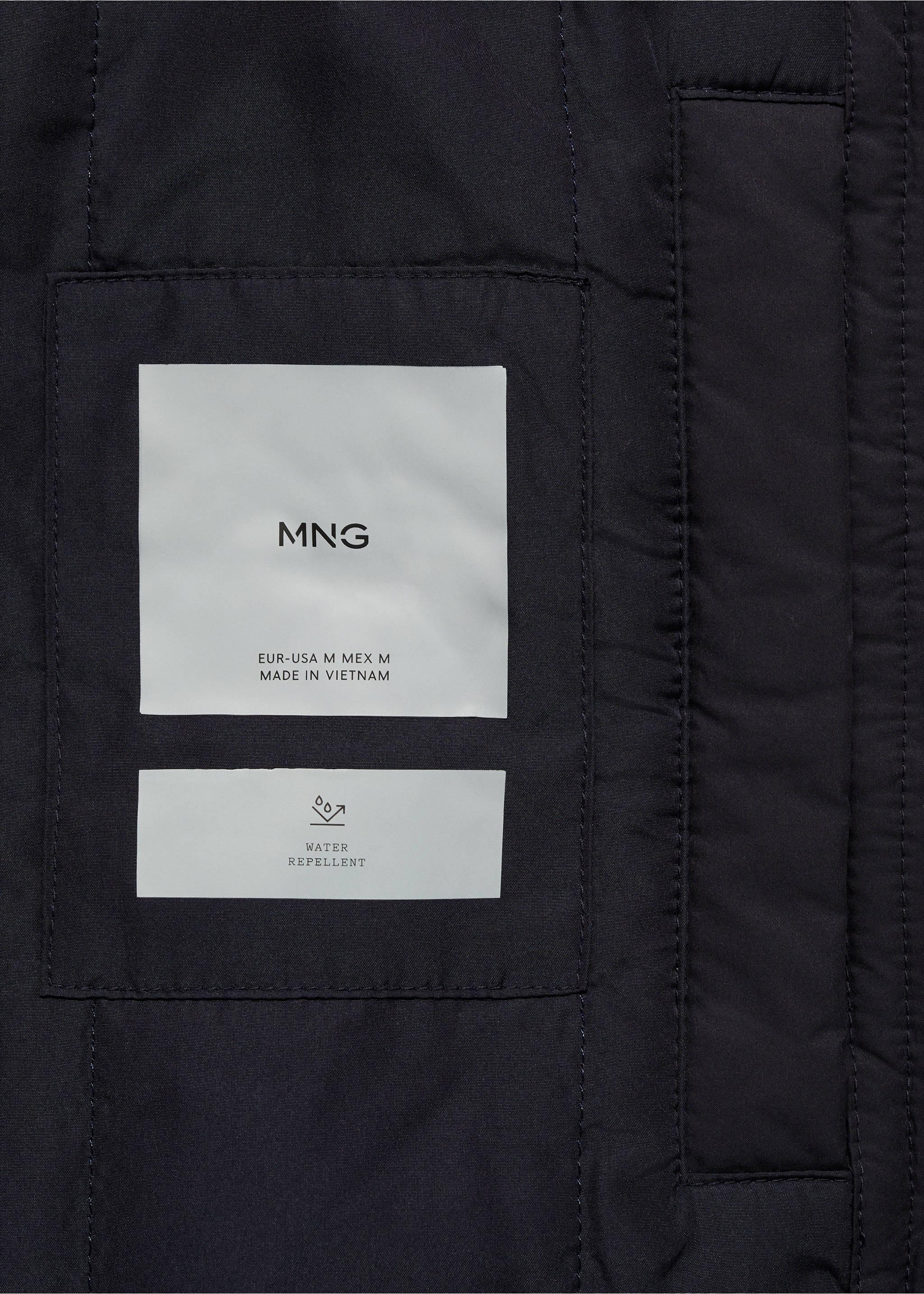 Water-repellent quilted jacket - Details of the article 0, Dark Navy. Ref: 87020575-00.