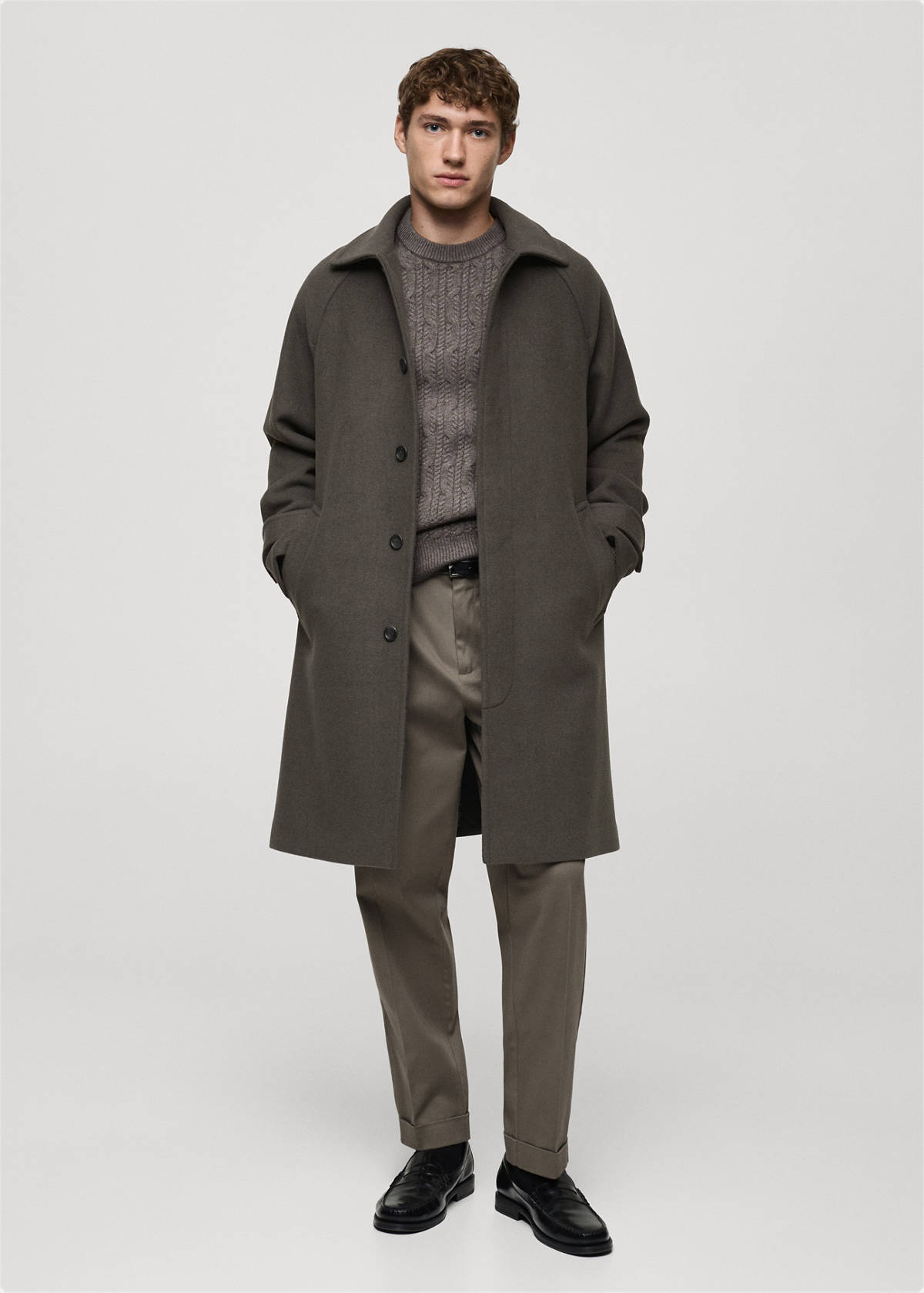 Long recycled wool coat