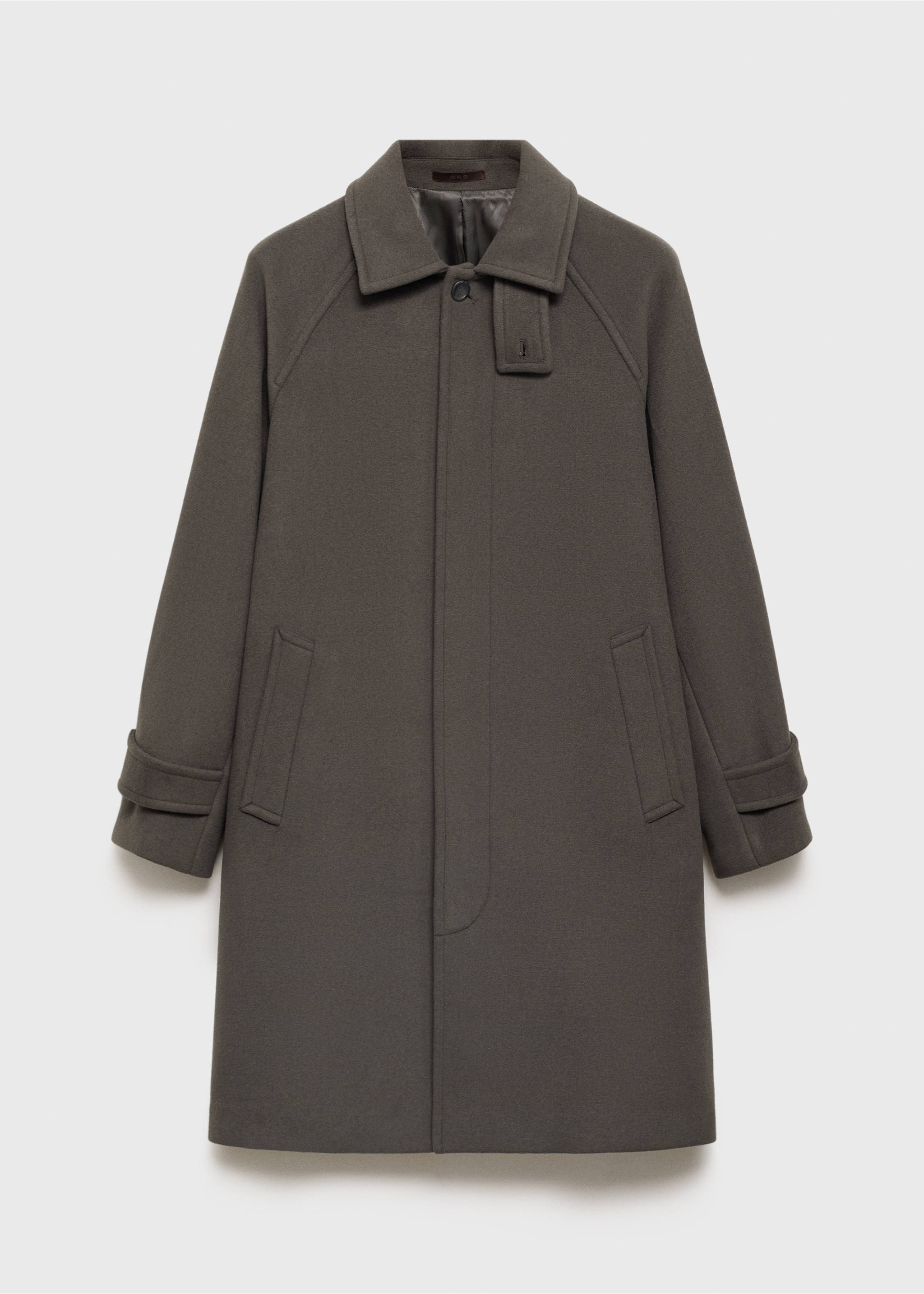 Long recycled wool coat - Article without model, Khaki. Ref: 87020576-00.