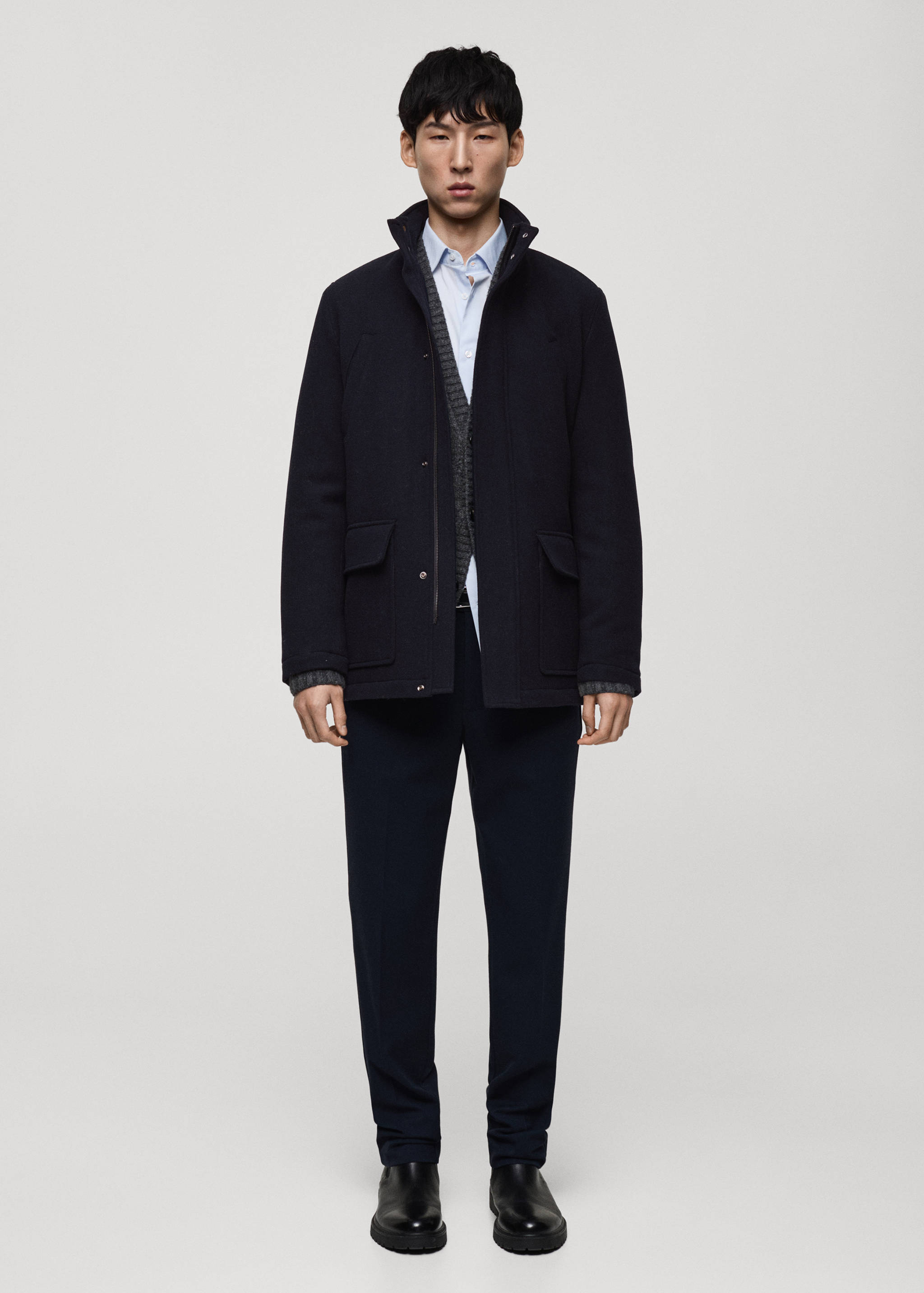 Quilted wool inner coat - General plane