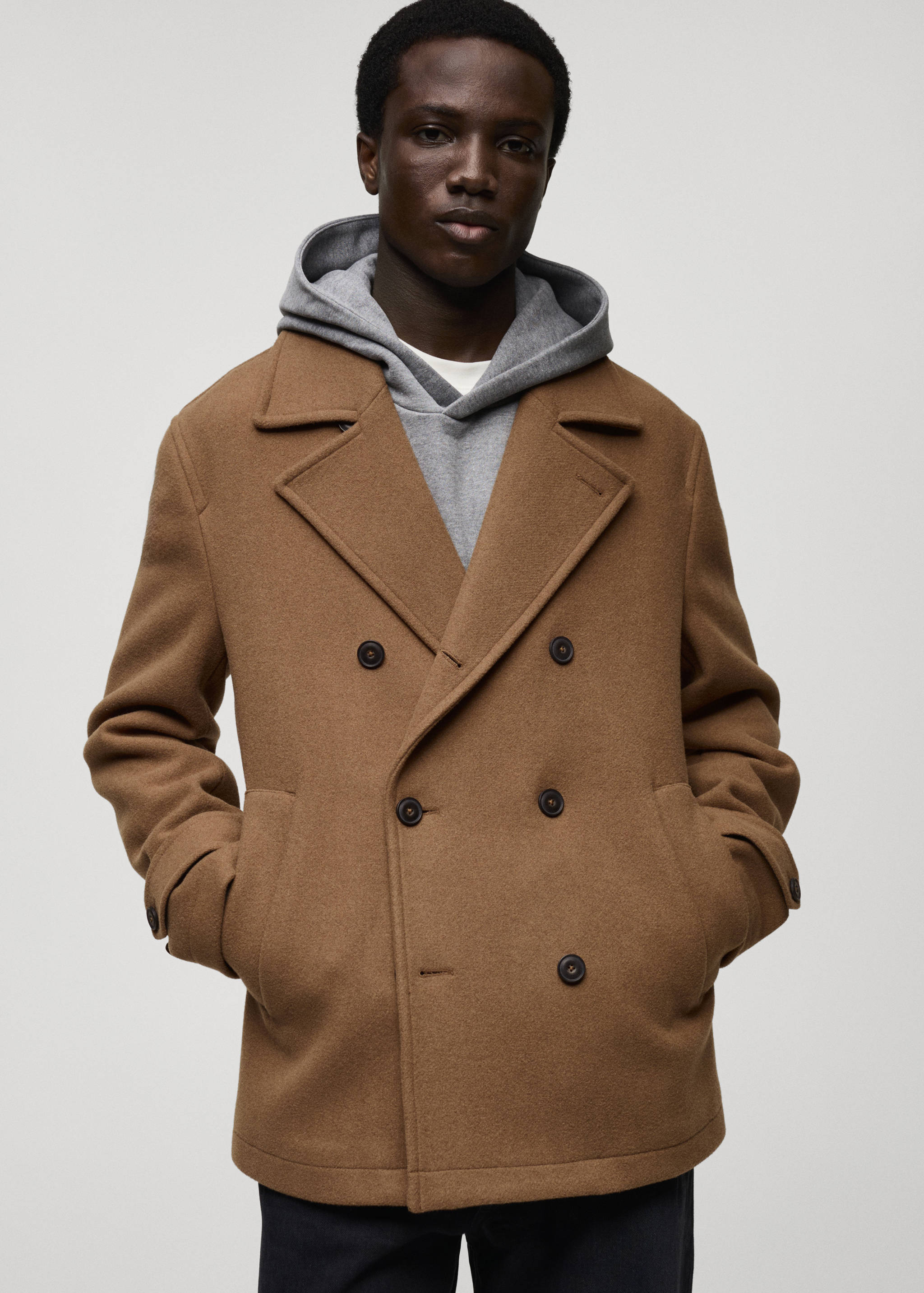 Wool double-breasted coat - Medium plane