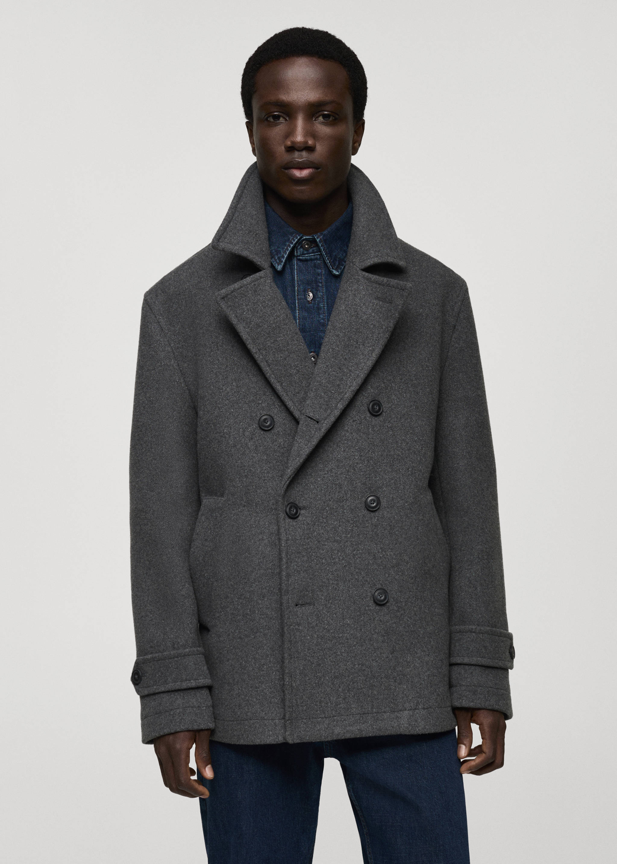 Wool double-breasted coat - Medium plane