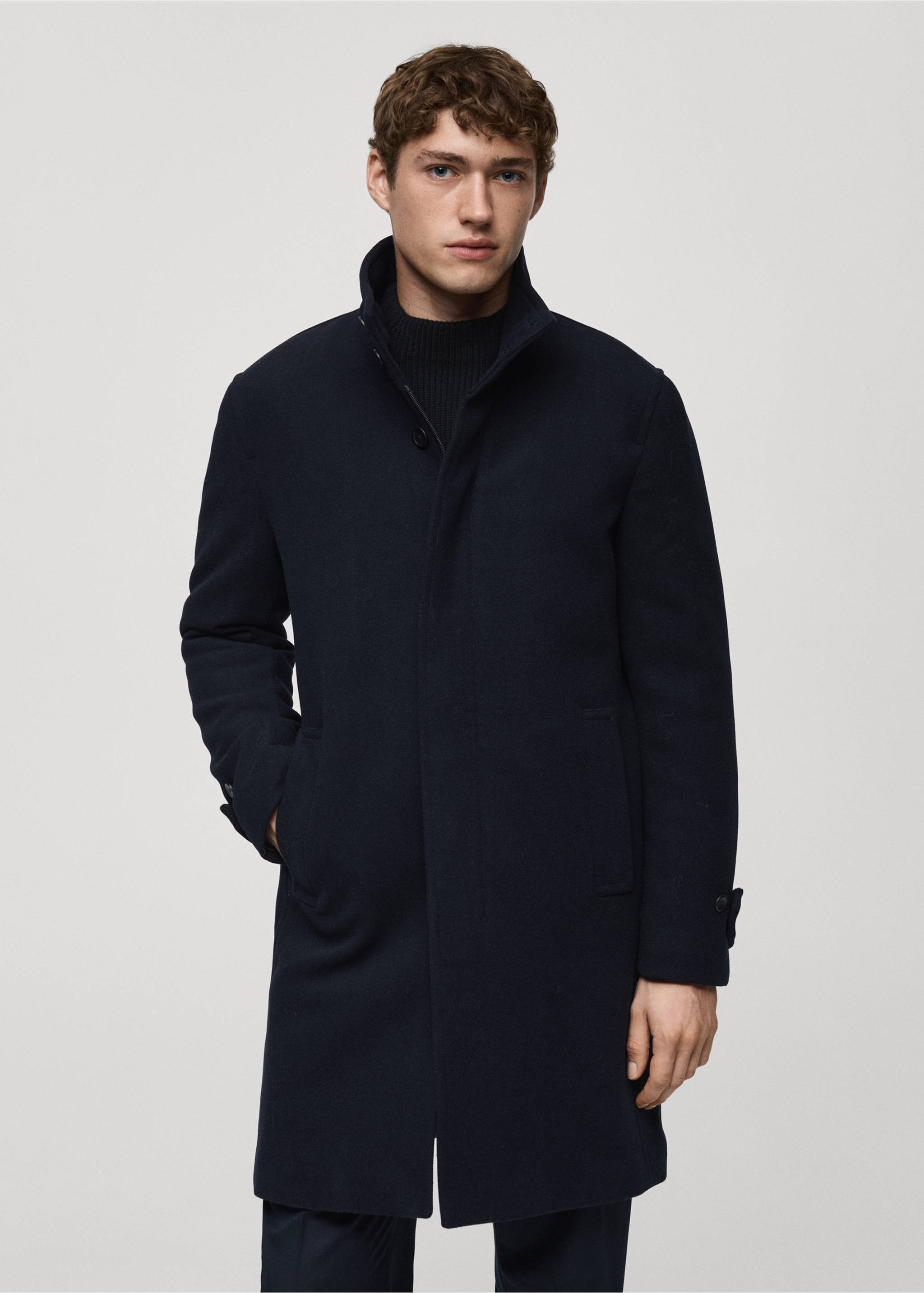Quilted wool inner coat - Medium plane, Dark Navy. Ref: 87020580-00.
