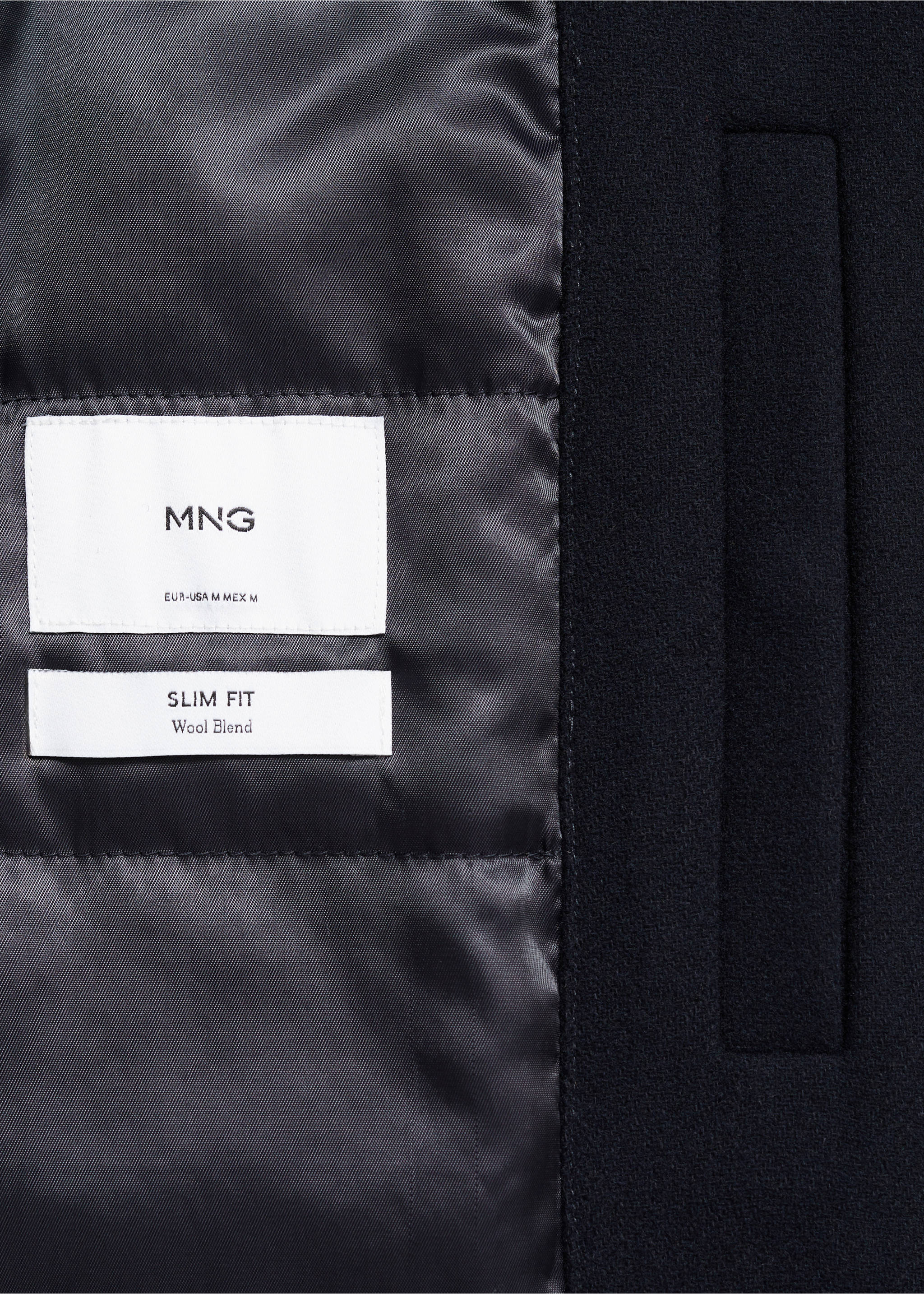 Quilted wool inner coat - Details of the article 0, Dark Navy. Ref: 87020580-00.