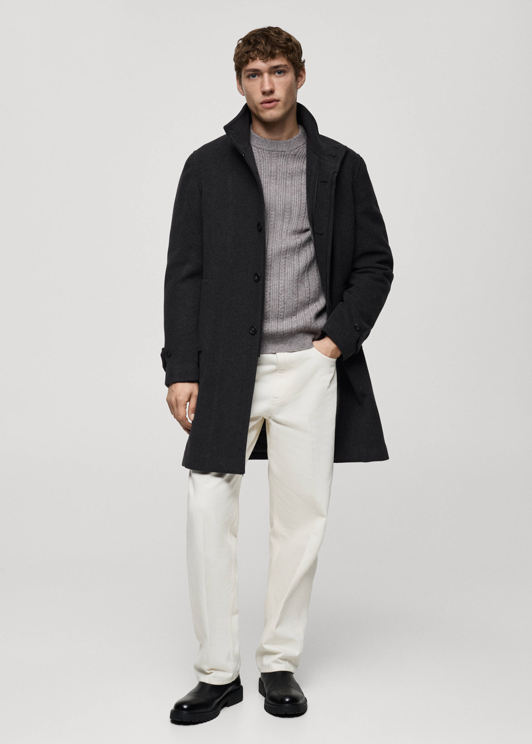 Quilted wool inner coat - General plane