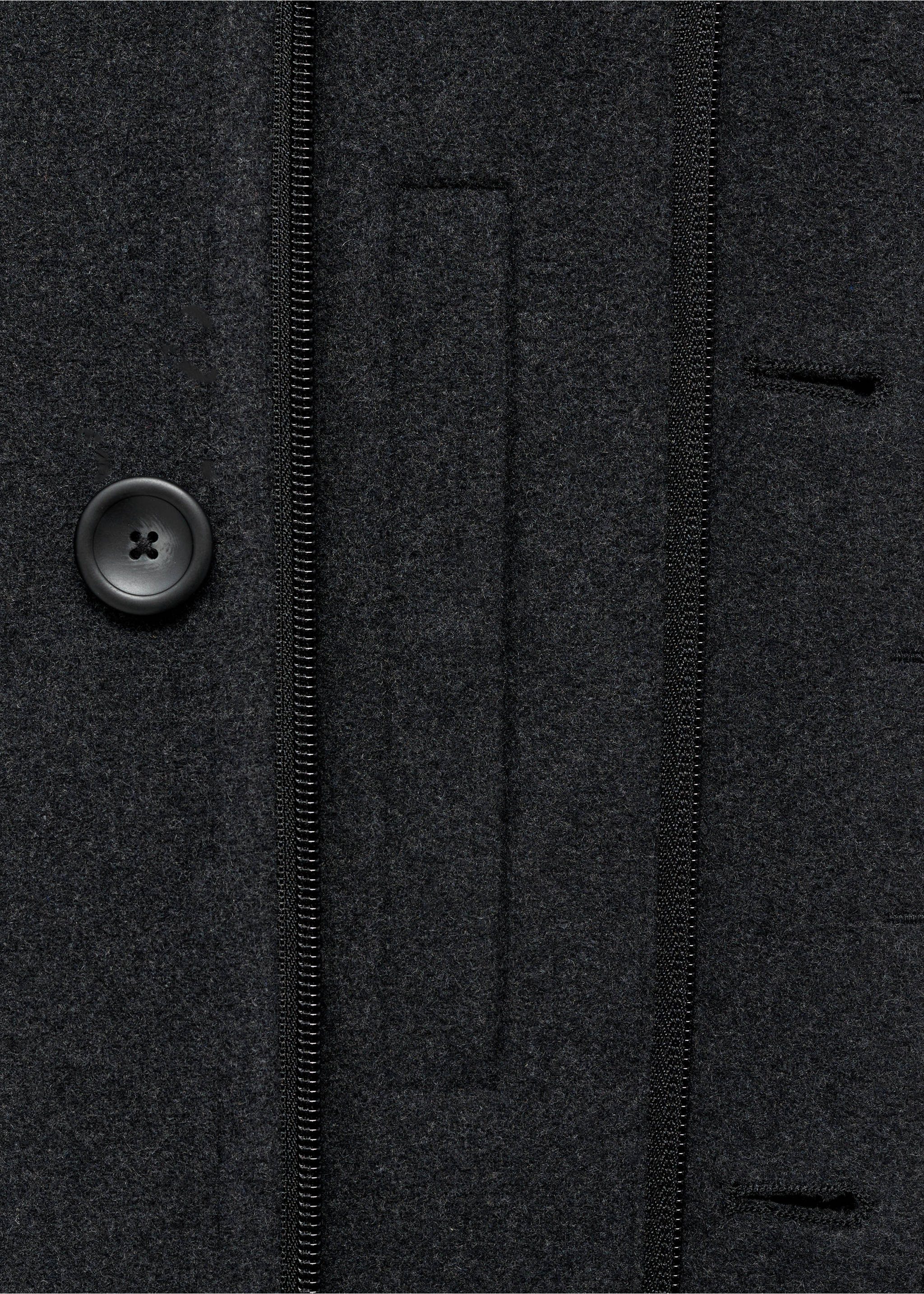 Abrigo lana interior acolchado - Detalle del artículo 0, Gris antracita. Ref: 87020580-00.