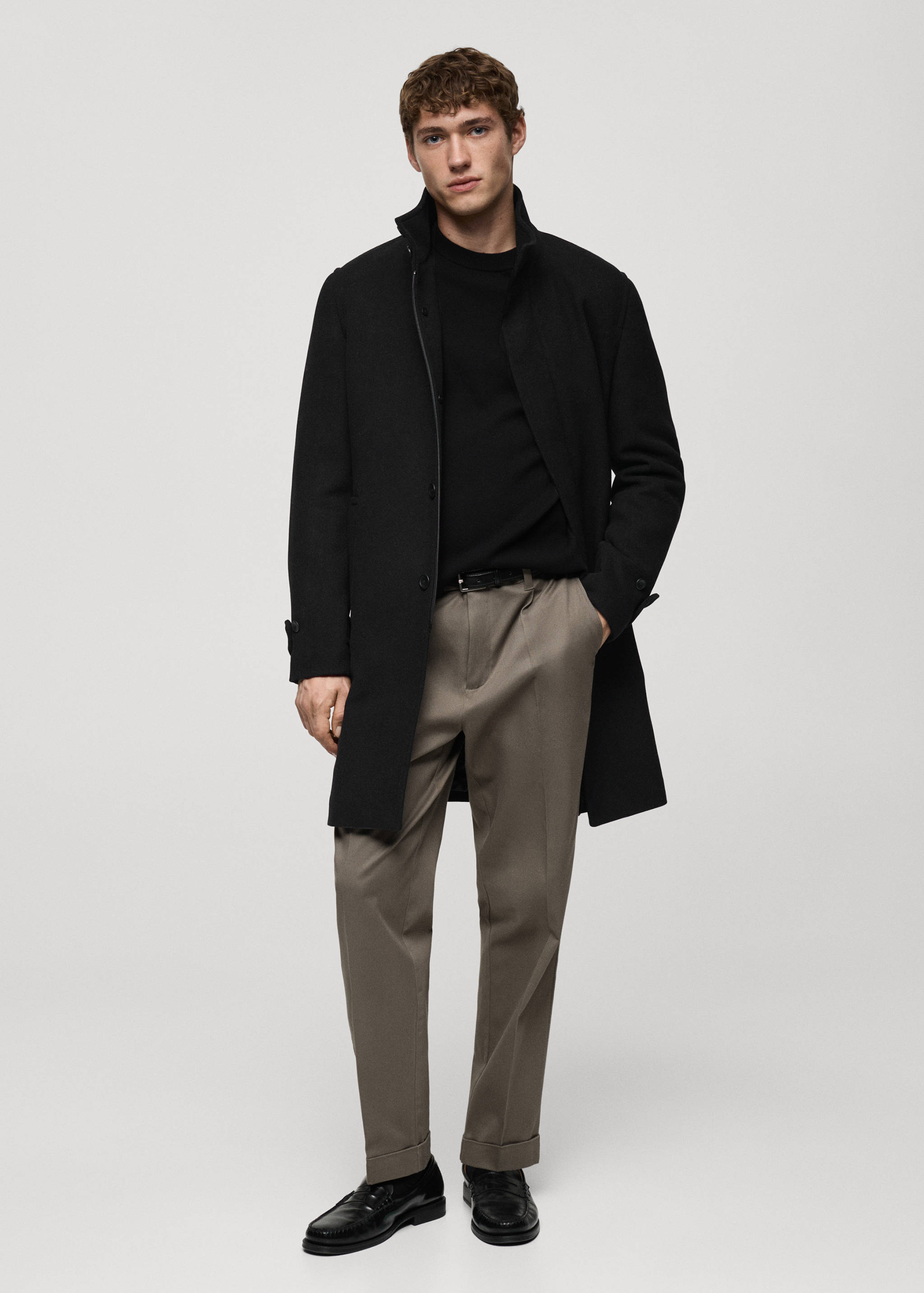 Quilted wool inner coat - General plane