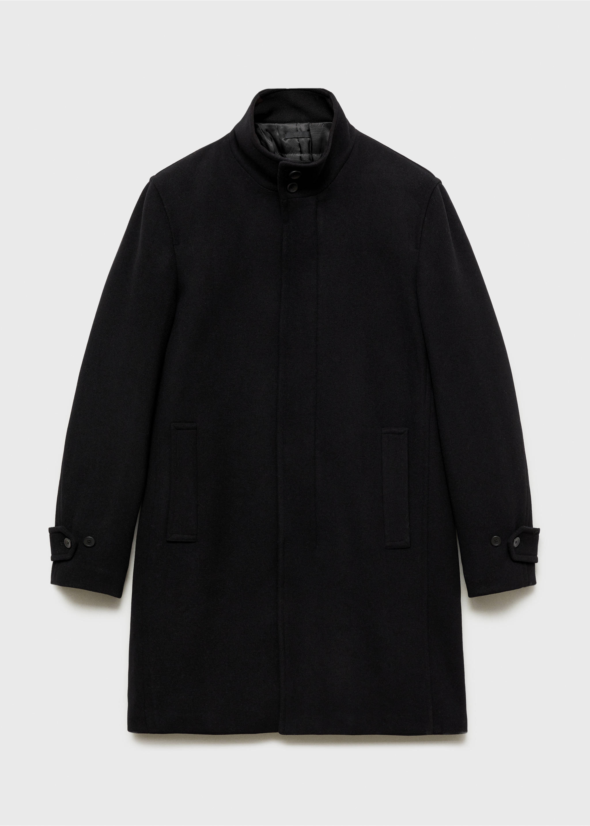 Quilted wool inner coat - Article without model, Black. Ref: 87020580-00.
