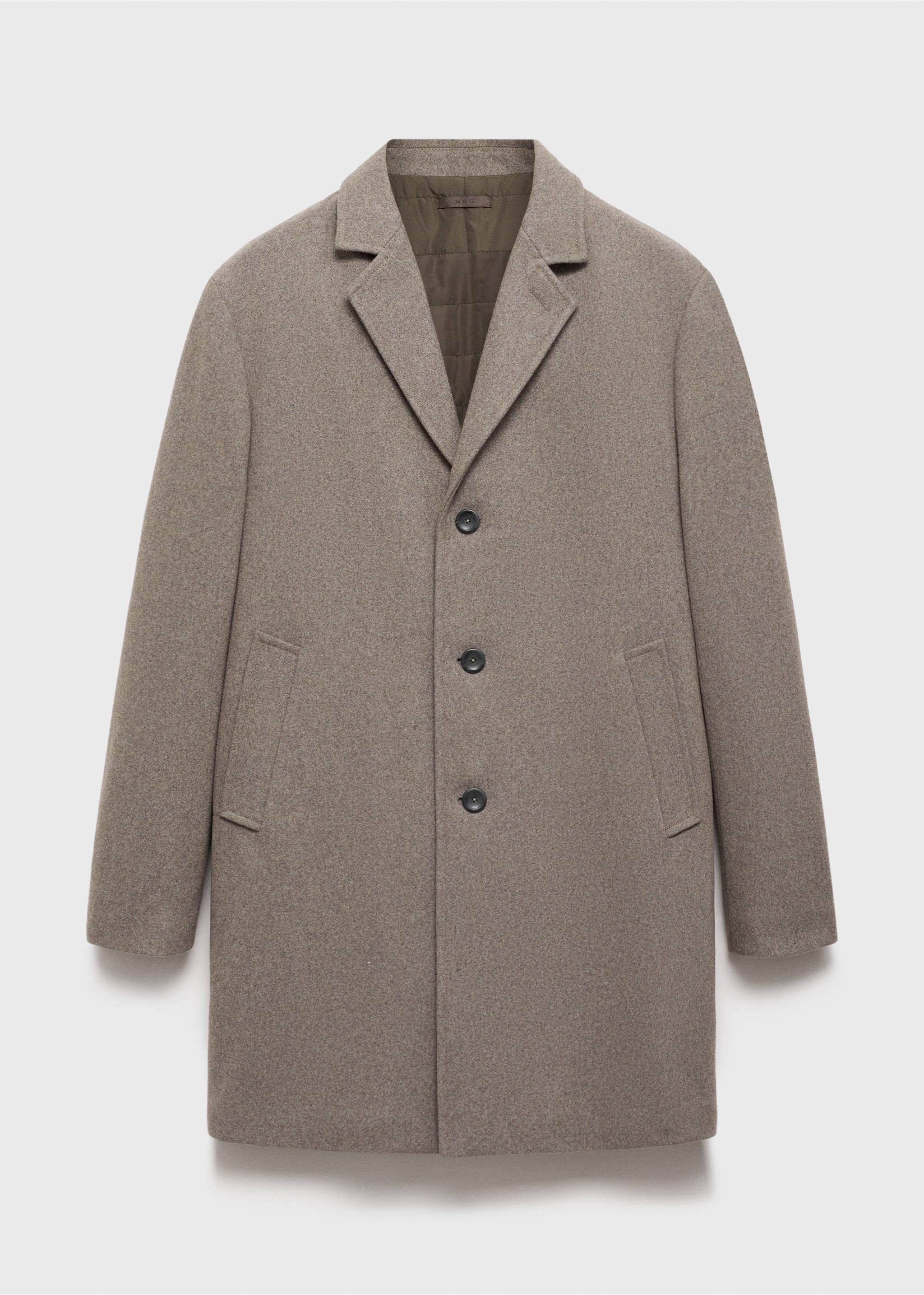 Quilted wool inner coat - Article without model, Medium Brown. Ref: 87020581-00.