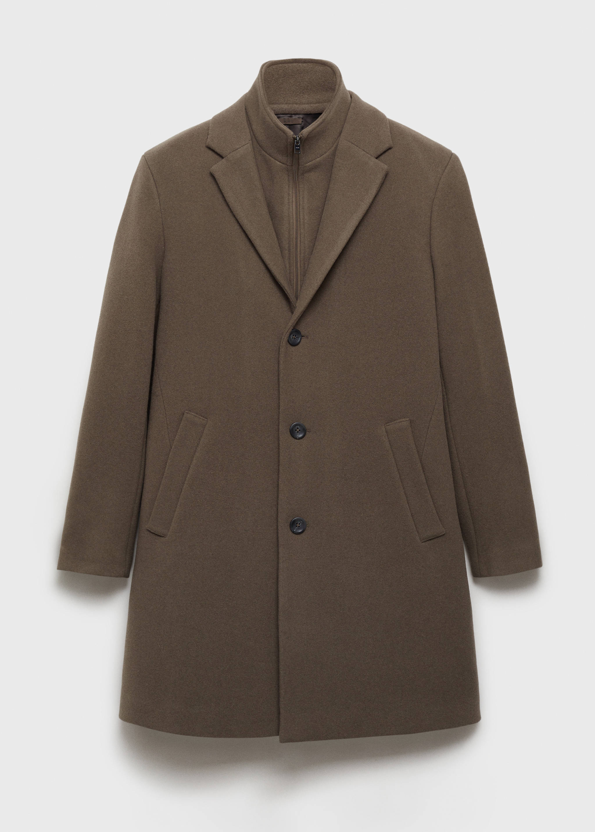 Wool coat with detachable collar - Article without model