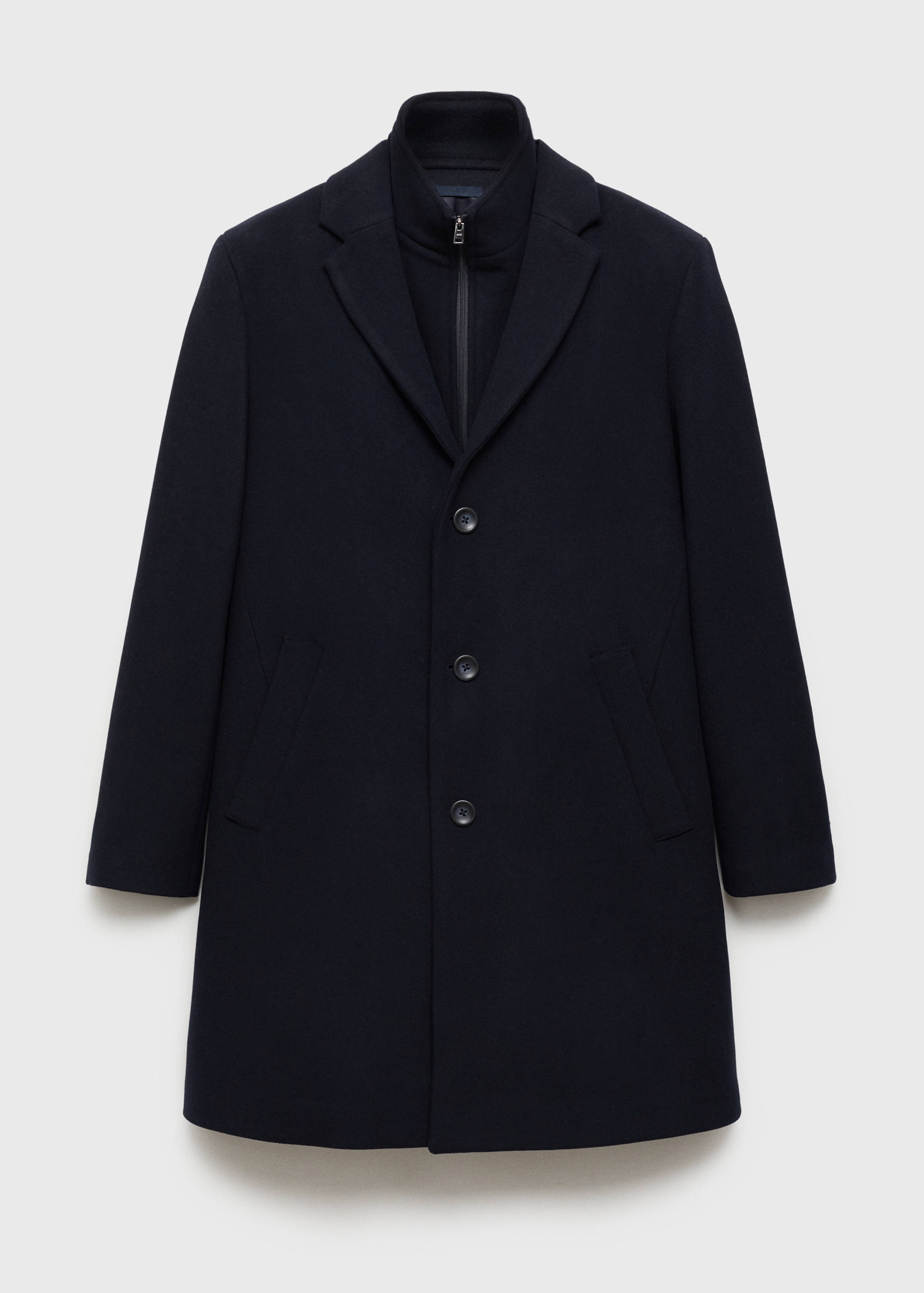 Wool coat with detachable collar - Article without model