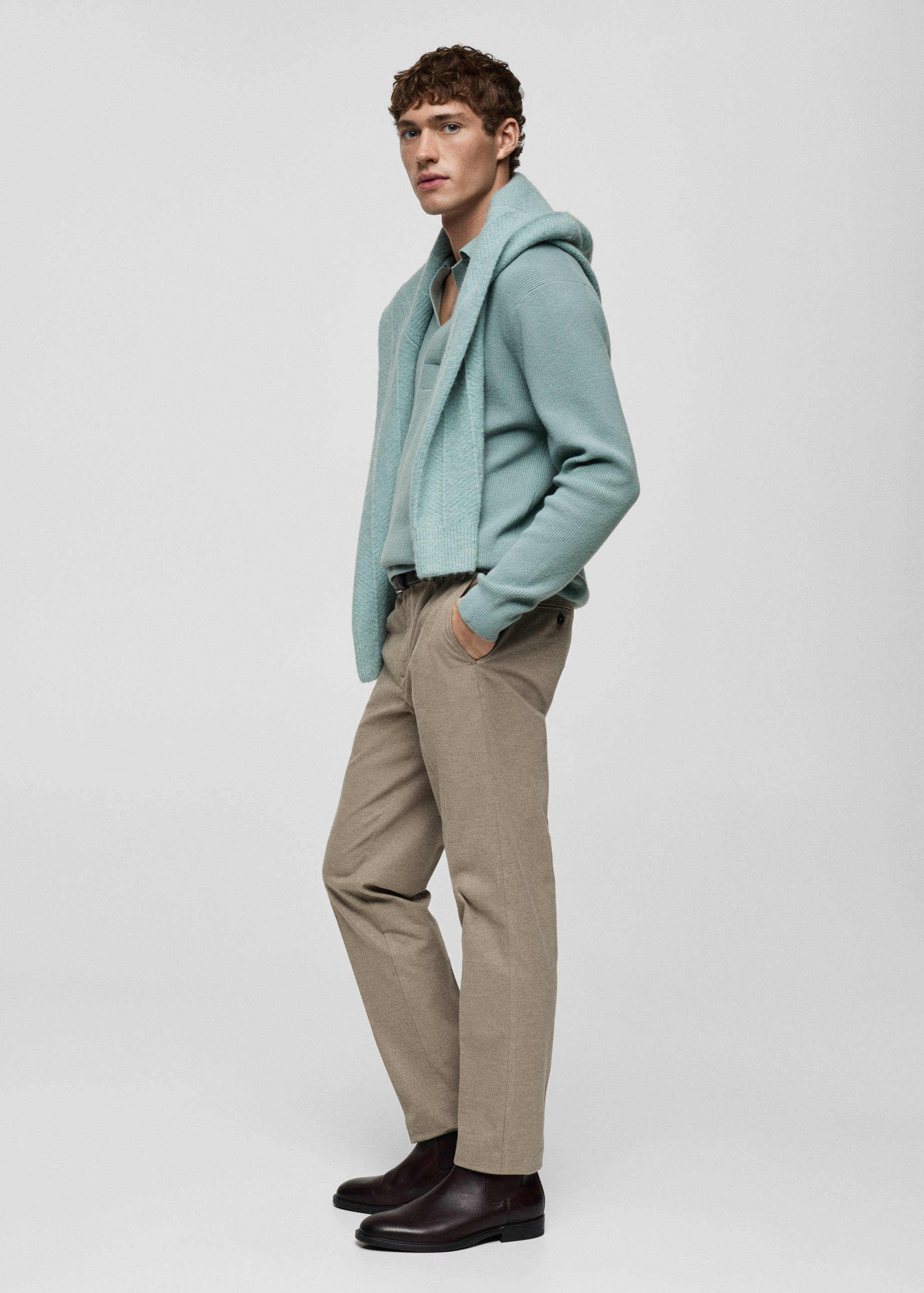 Regular-fit flannel trousers - Details of the article 2