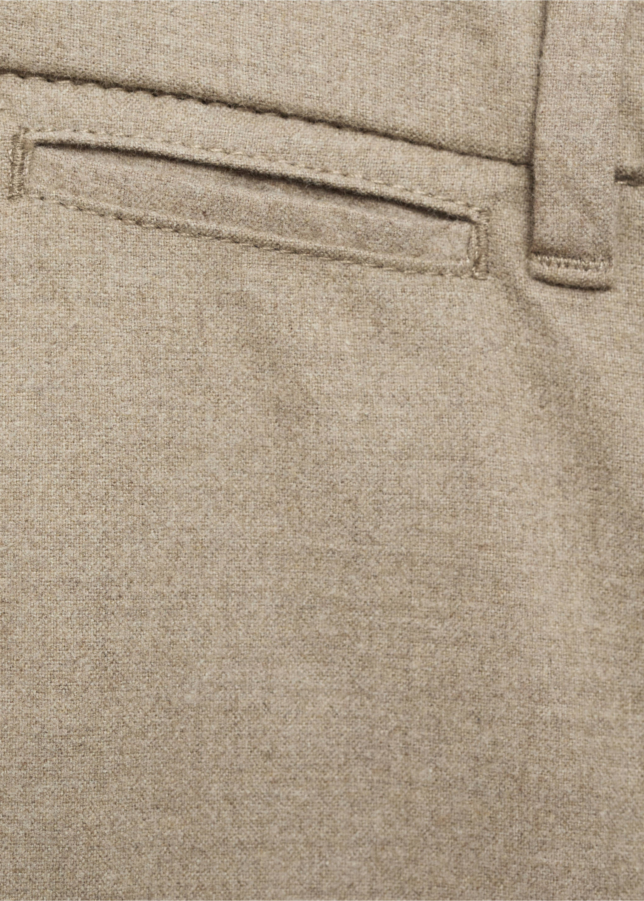 Regular-fit flannel trousers - Details of the article 0, Beige. Ref: 87020585-00.