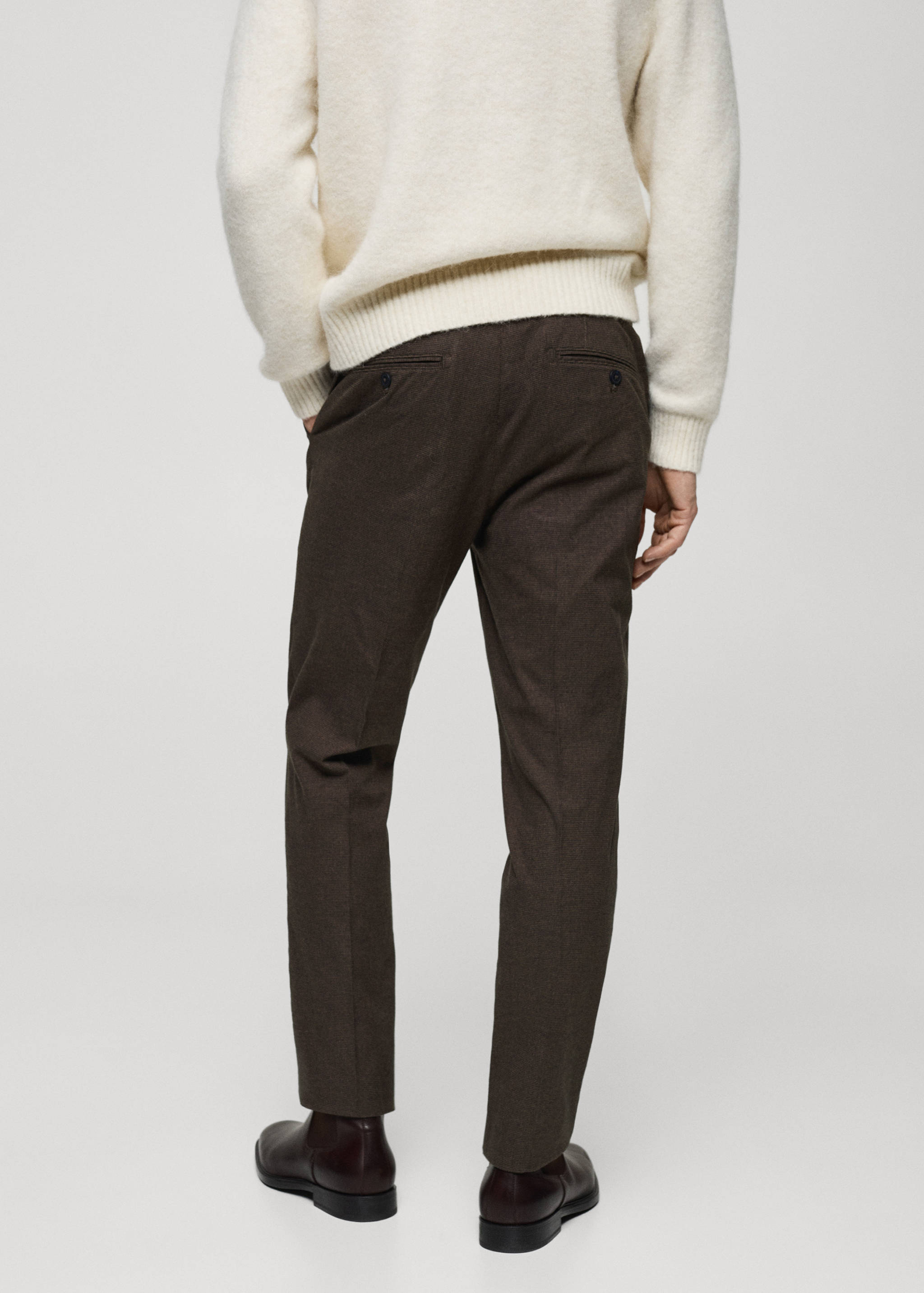 Micro-houndstooth flannel trousers - Reverse of the article