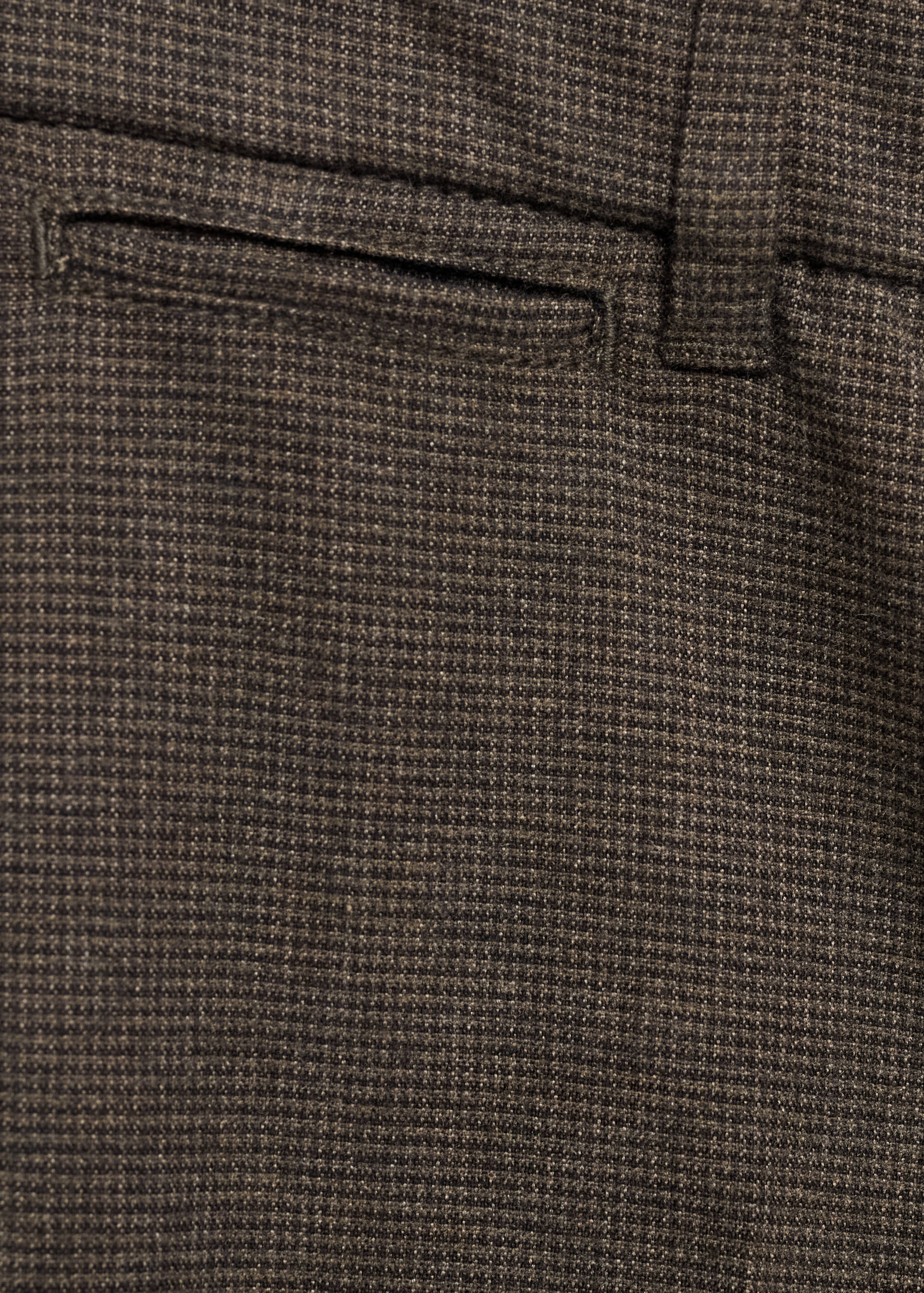 Micro-houndstooth flannel trousers - Details of the article 0