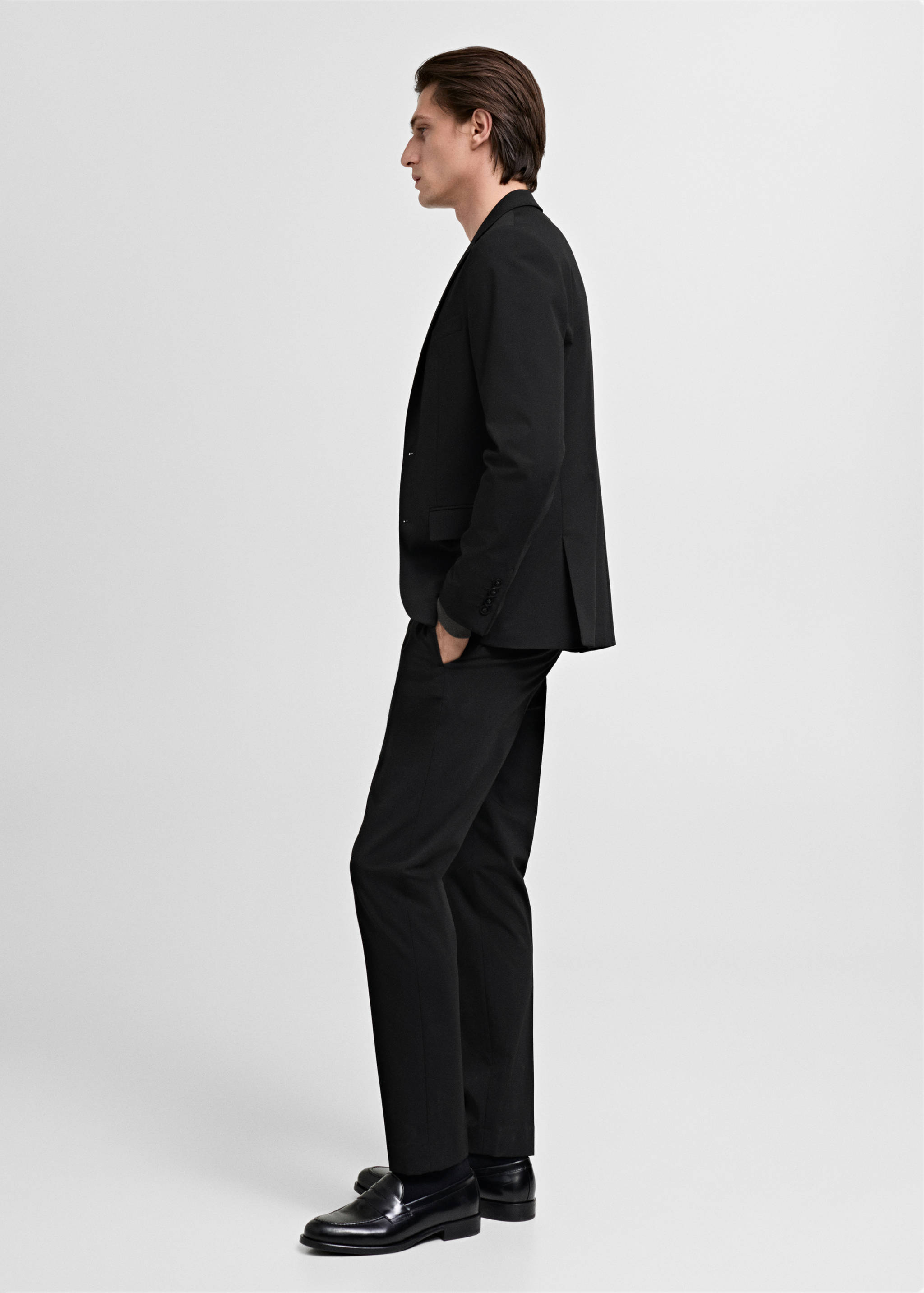 Stretch fabric super slim-fit suit trousers - Details of the article 2