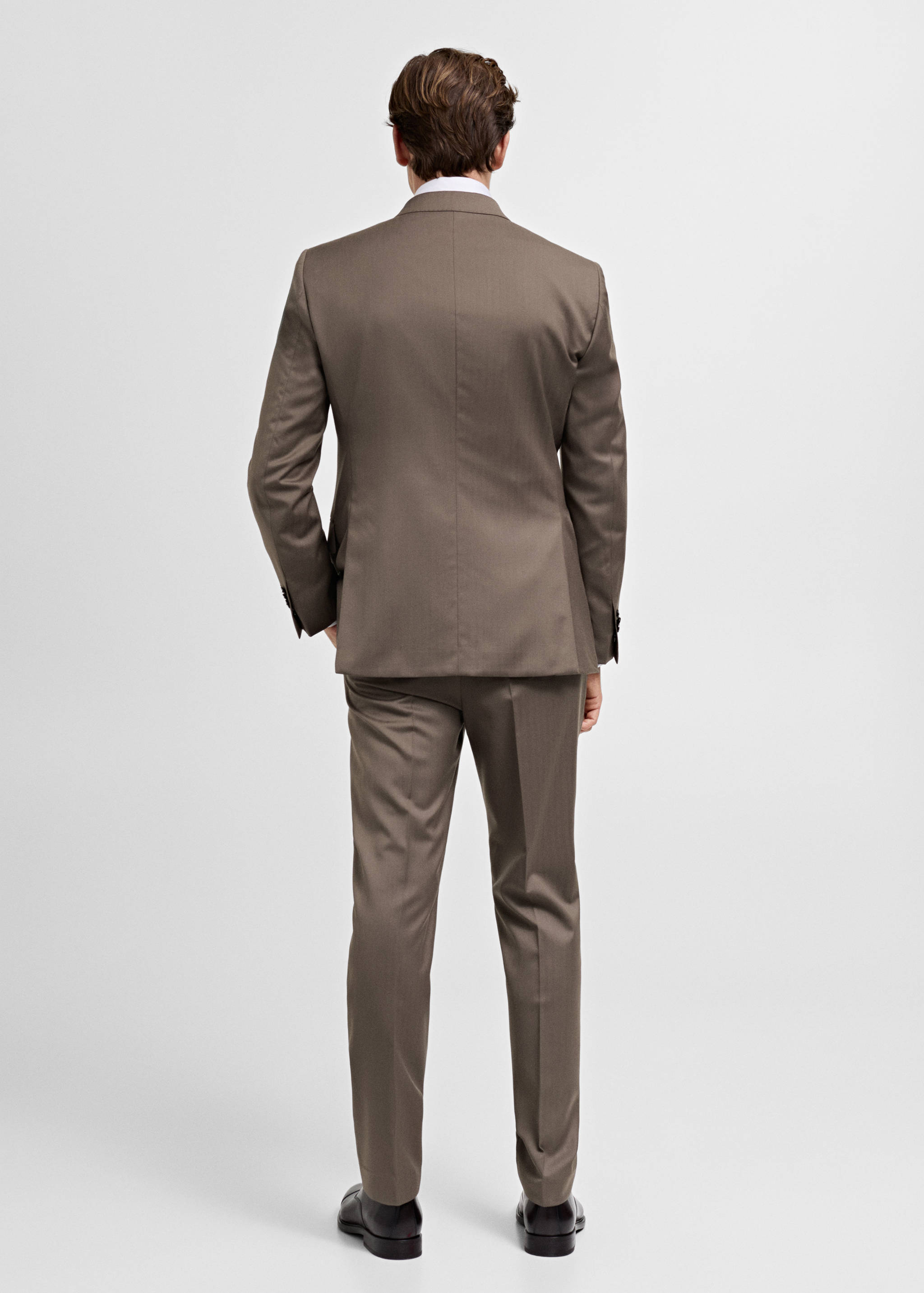 Americana traje cruzada 100% lana espiga - Reverso del artículo