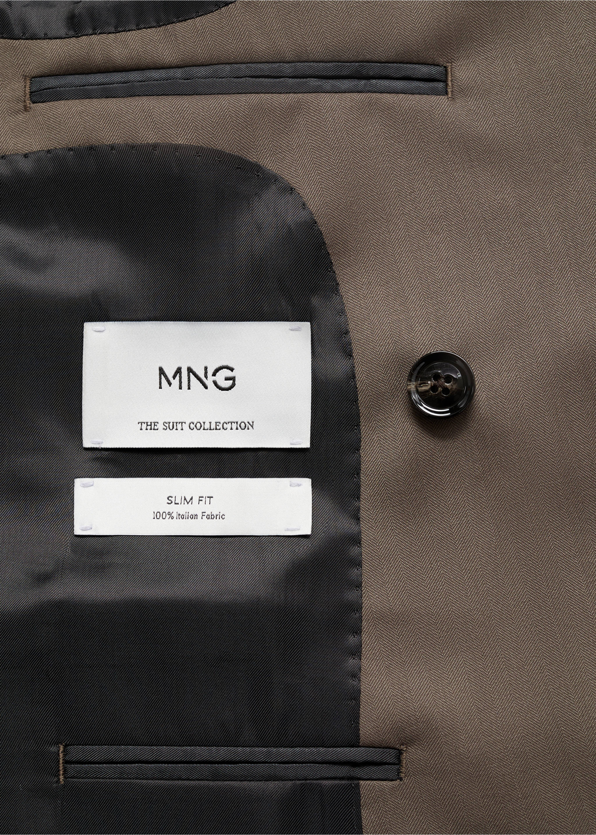 100% wool double-breasted herringbone suit jacket - Details of the article 0, Medium Brown. Ref: 87020589-00.