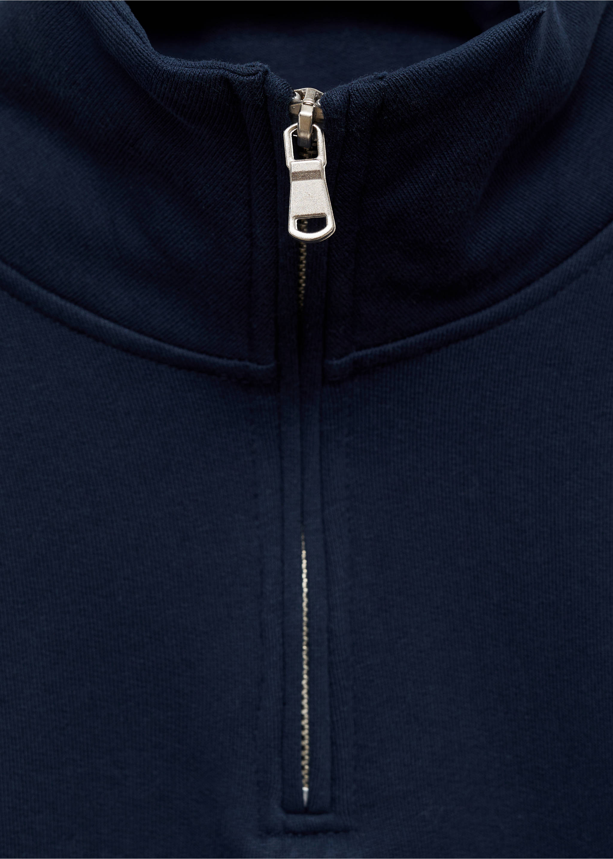 Sweatshirt mit Zip und Schriftzug - Detail des Artikels 8, Dunkles Marineblau. Ref: 87020595-00.