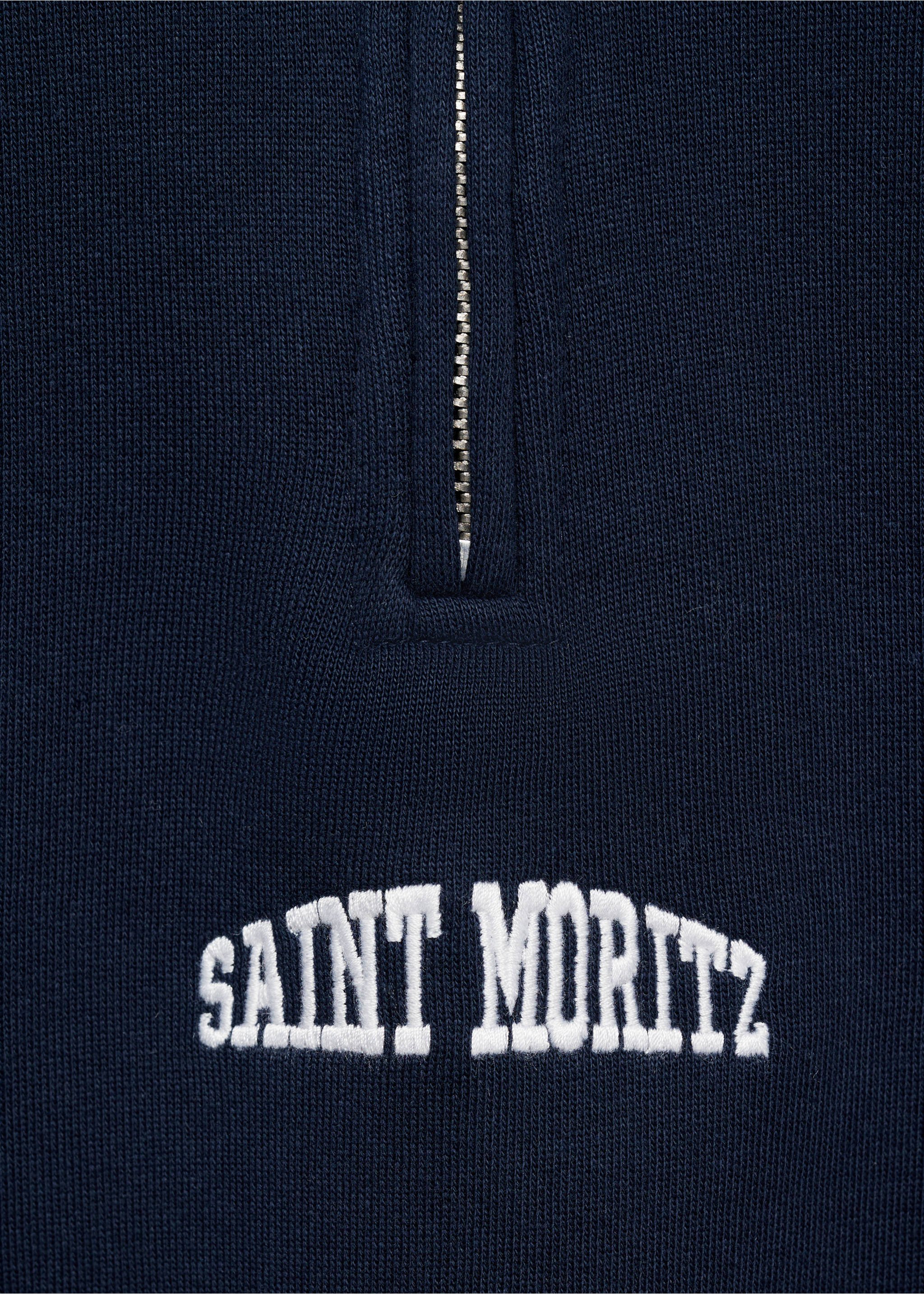 Sweatshirt mit Zip und Schriftzug - Detail des Artikels 0, Dunkles Marineblau. Ref: 87020595-00.