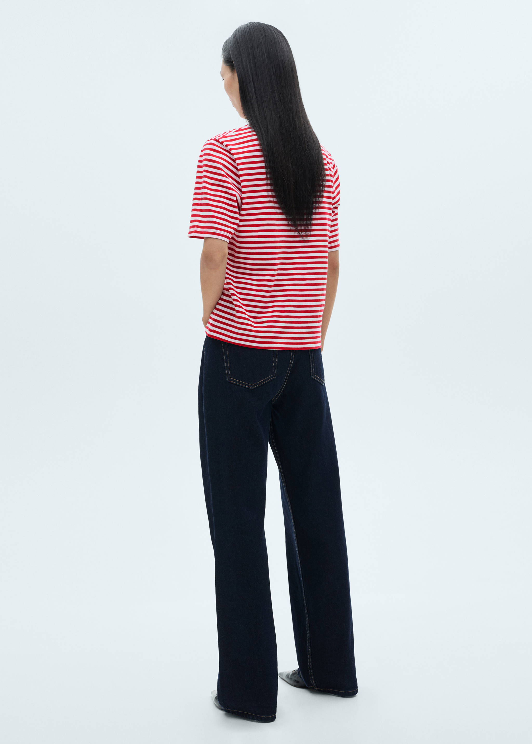 Striped cotton T-shirt - Reverse of the article