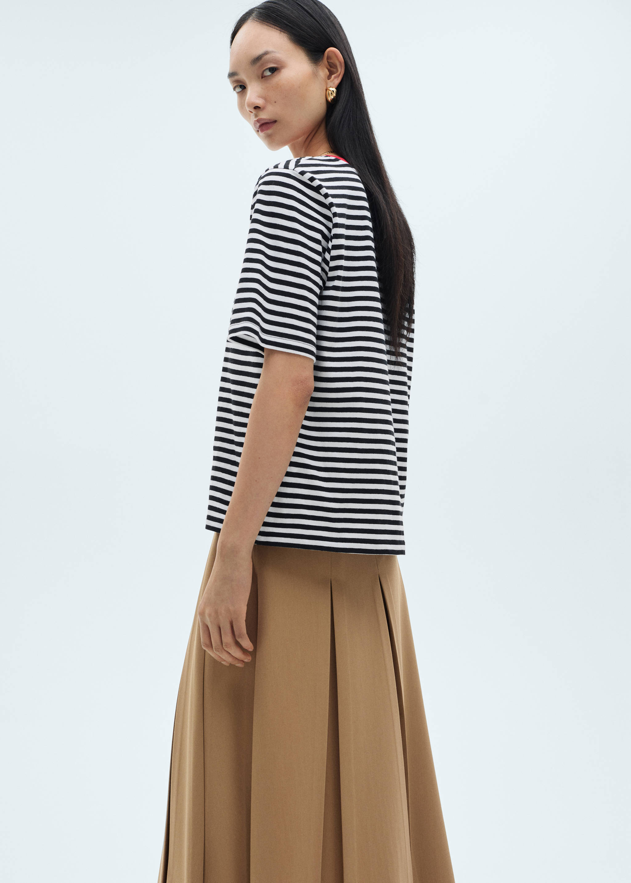 Striped cotton T-shirt - Reverse of the article