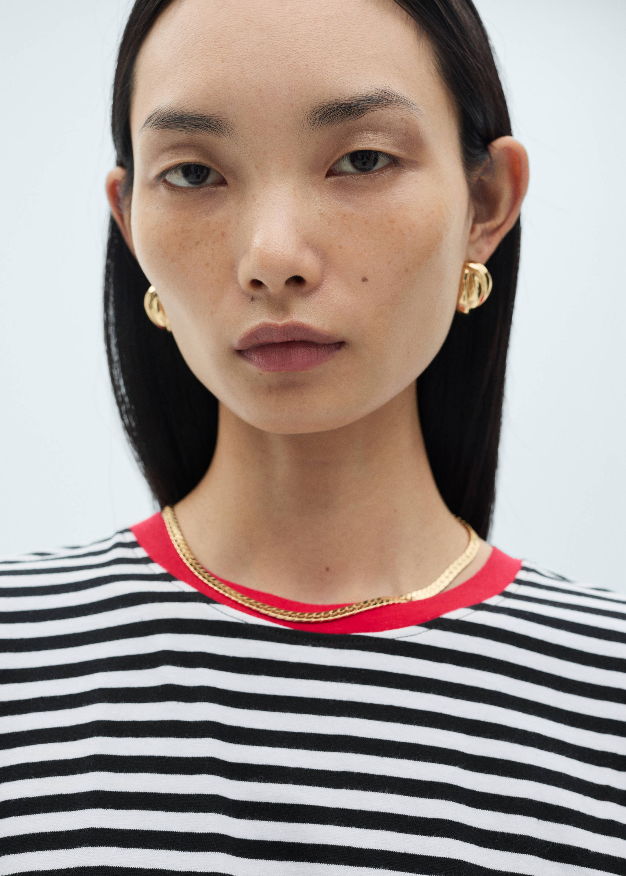 Striped cotton T-shirt - Details of the article 1