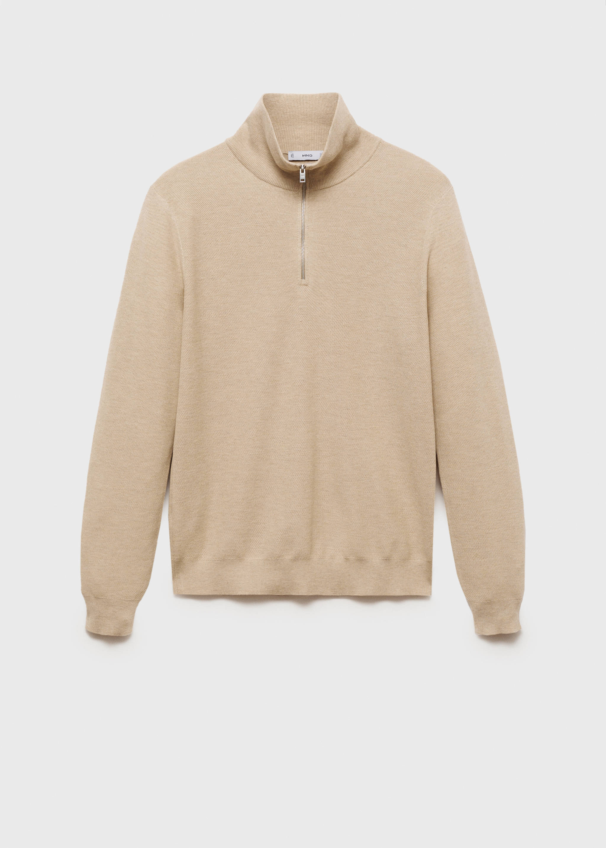 Sweter z drobną teksturą i zapięciem na zamek pod szyją - Artykuł bez modela/modelki