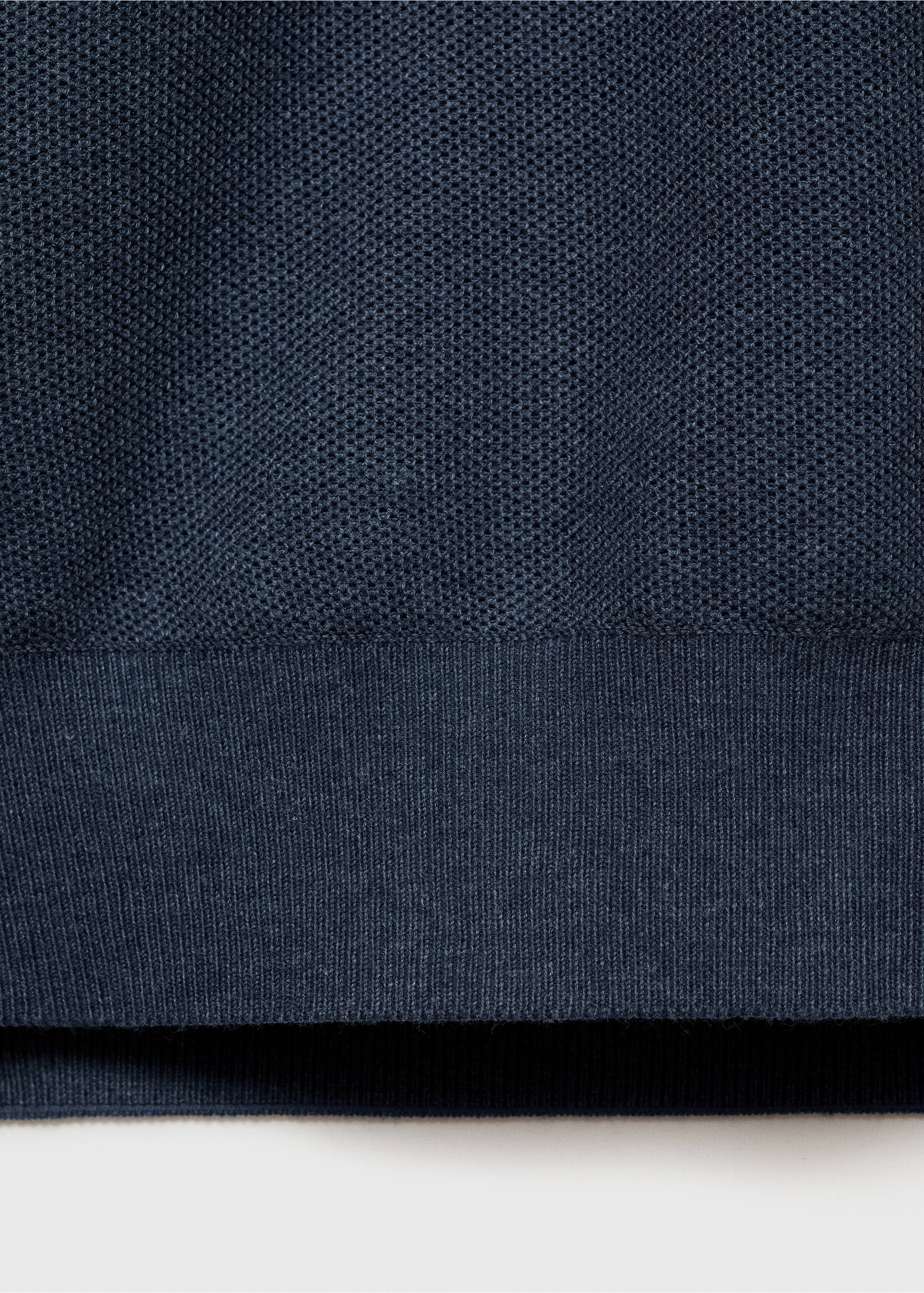 Microstructure sweater with zipper collar - Details of the article 0, Indigo Blue. Ref: 87020600-00.